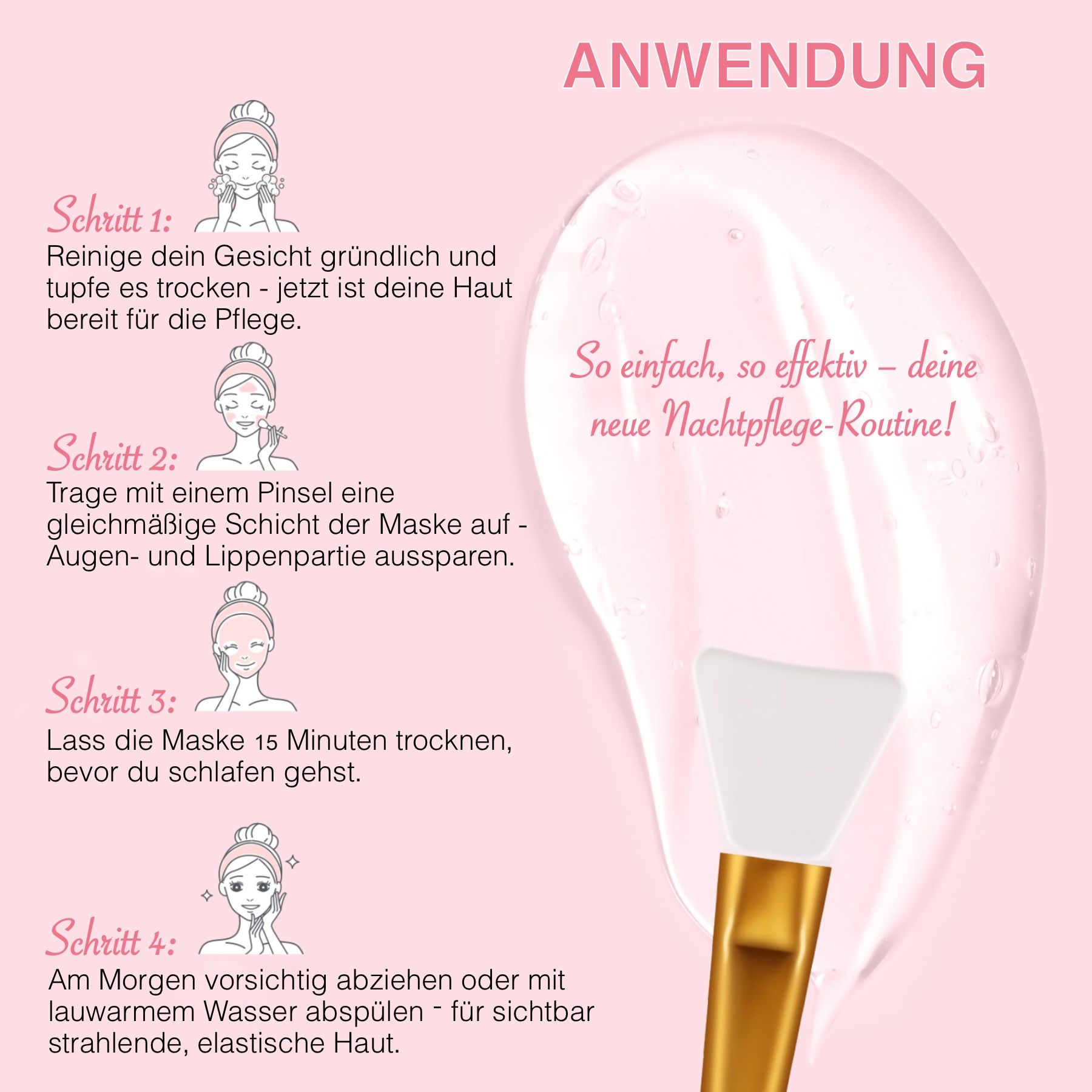 ALIVER Collagen Maske Nachtmaske Night Wrapping Mask Peel off mit Pinsel
