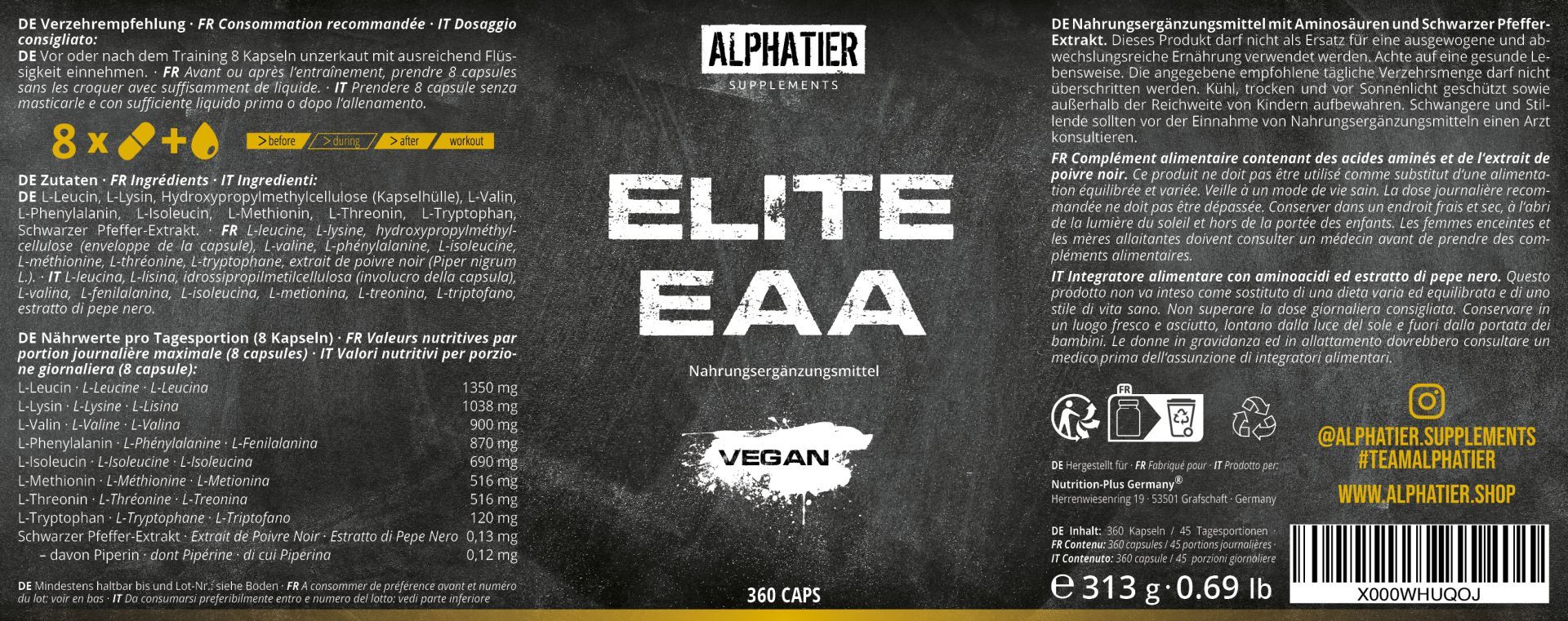 Alphatier EAA Kapseln - Essentielle Aminosäuren