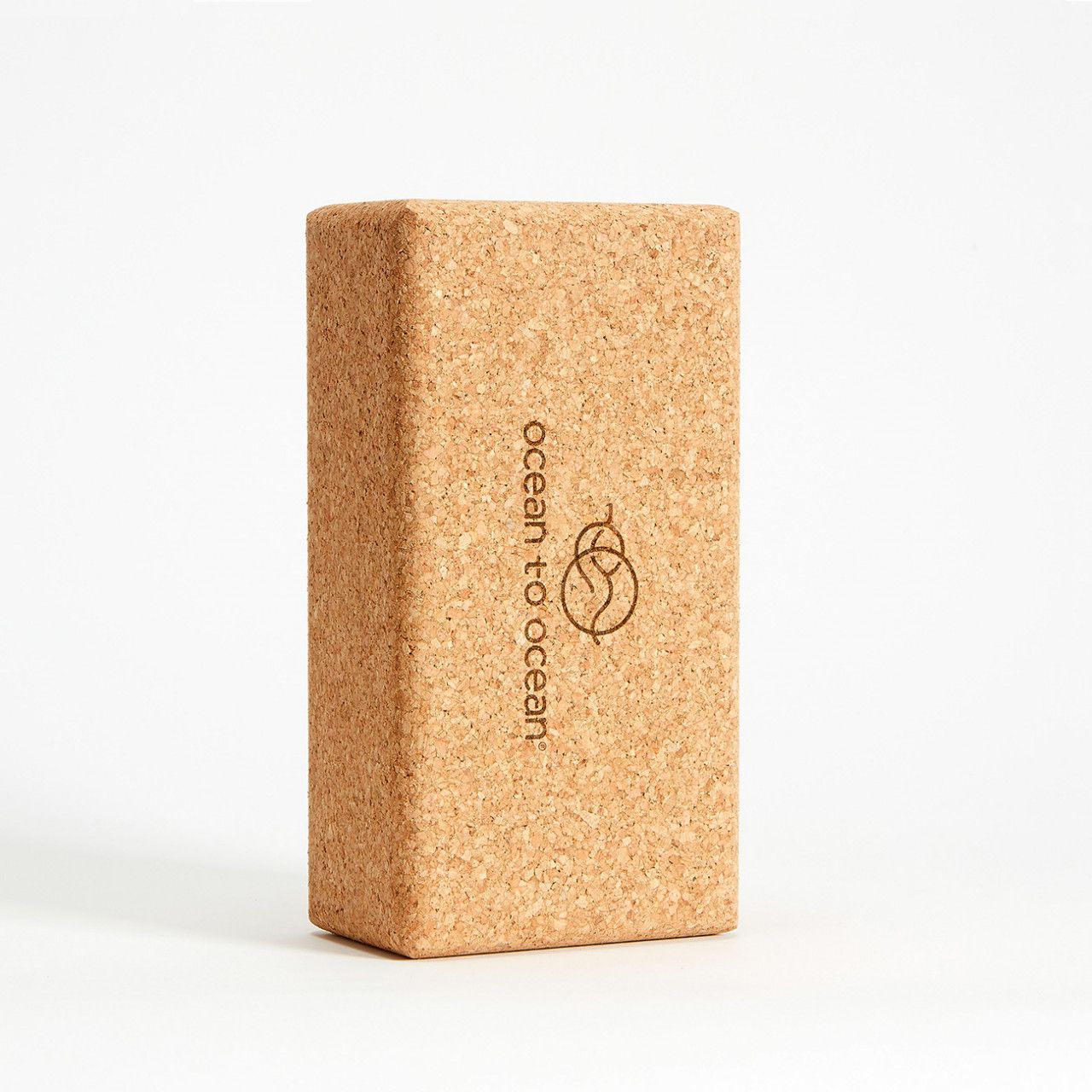Yogablock aus Kork, rechteckig, mit Logo "ocean to ocean".