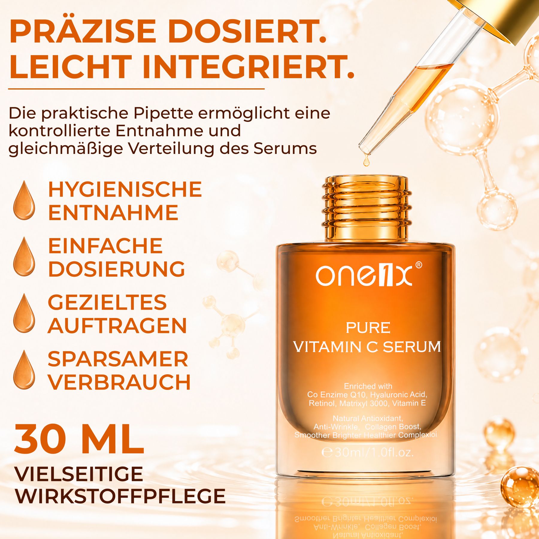 P-beauty Gesichtsserum mit Peptide Hyaluronsäure Retinol Vitamin C E