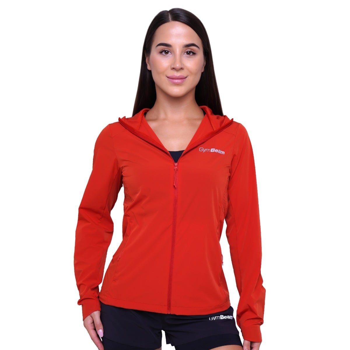 GymBeam Jacke Damen Slim mit Kapuze und Reißverschluss Pulse Orange 1 St