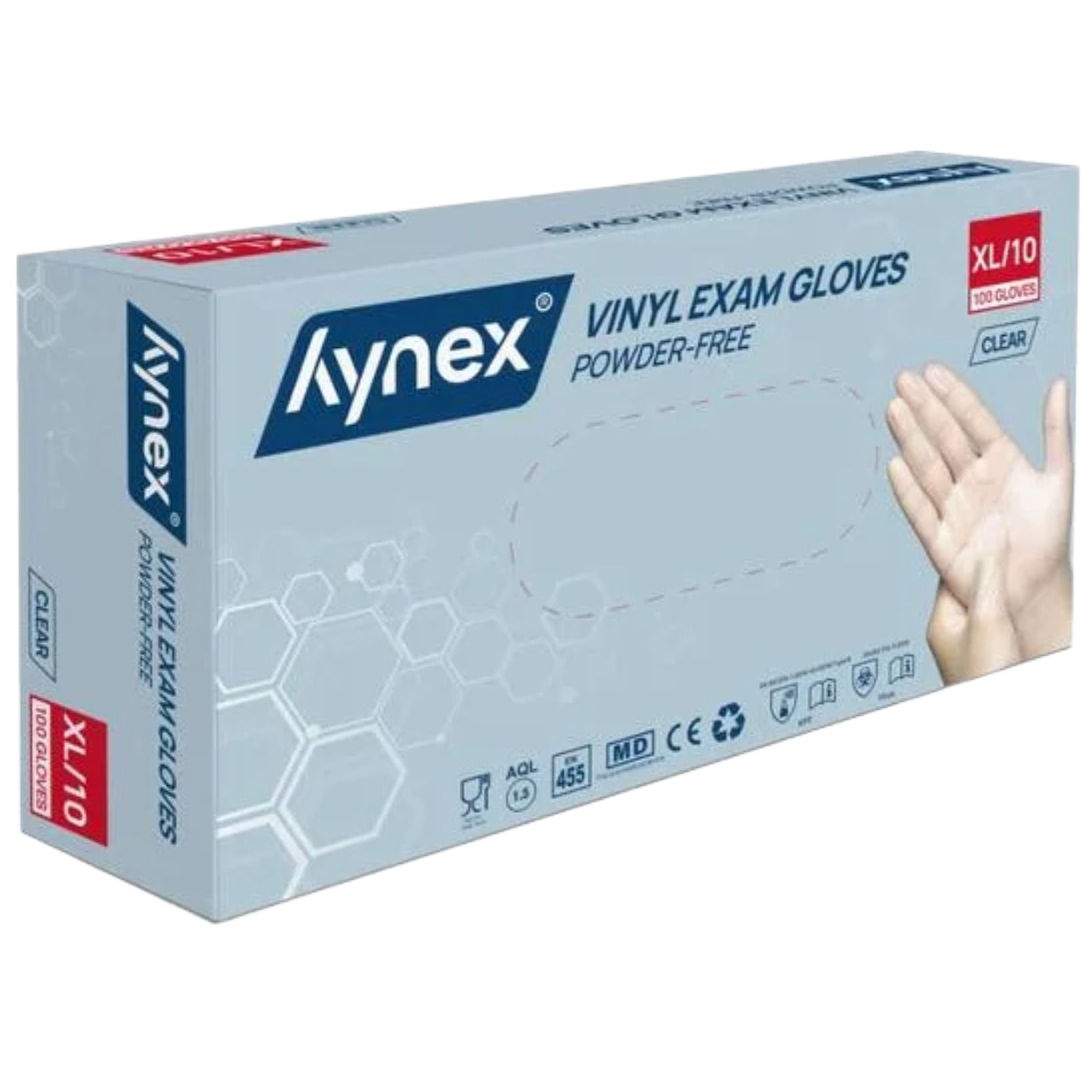 Hynex Vinylhandschuhe transparent puderfrei 4,5g für Pflege Medizin Lebensmittel