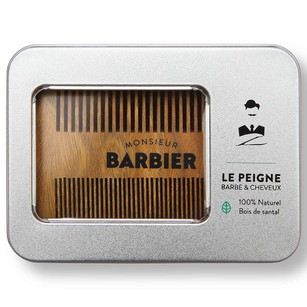Monsieur BARBIER - Doppelseitiger Bartkamm aus Sandelholz