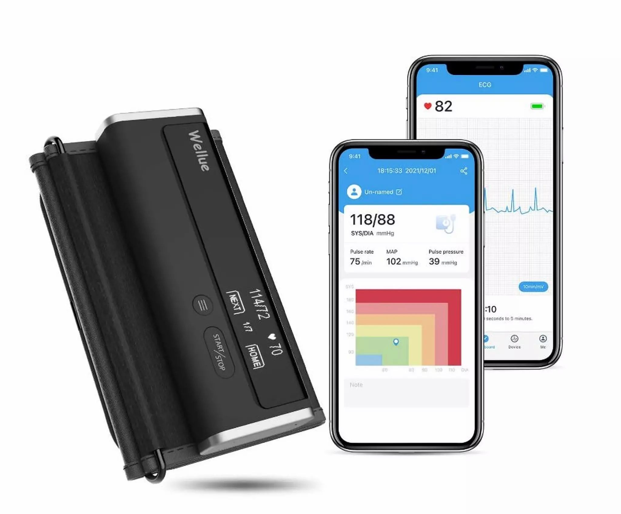 Wellue BP2 Connect Oberarm Blutdruck + EKG Messgerät