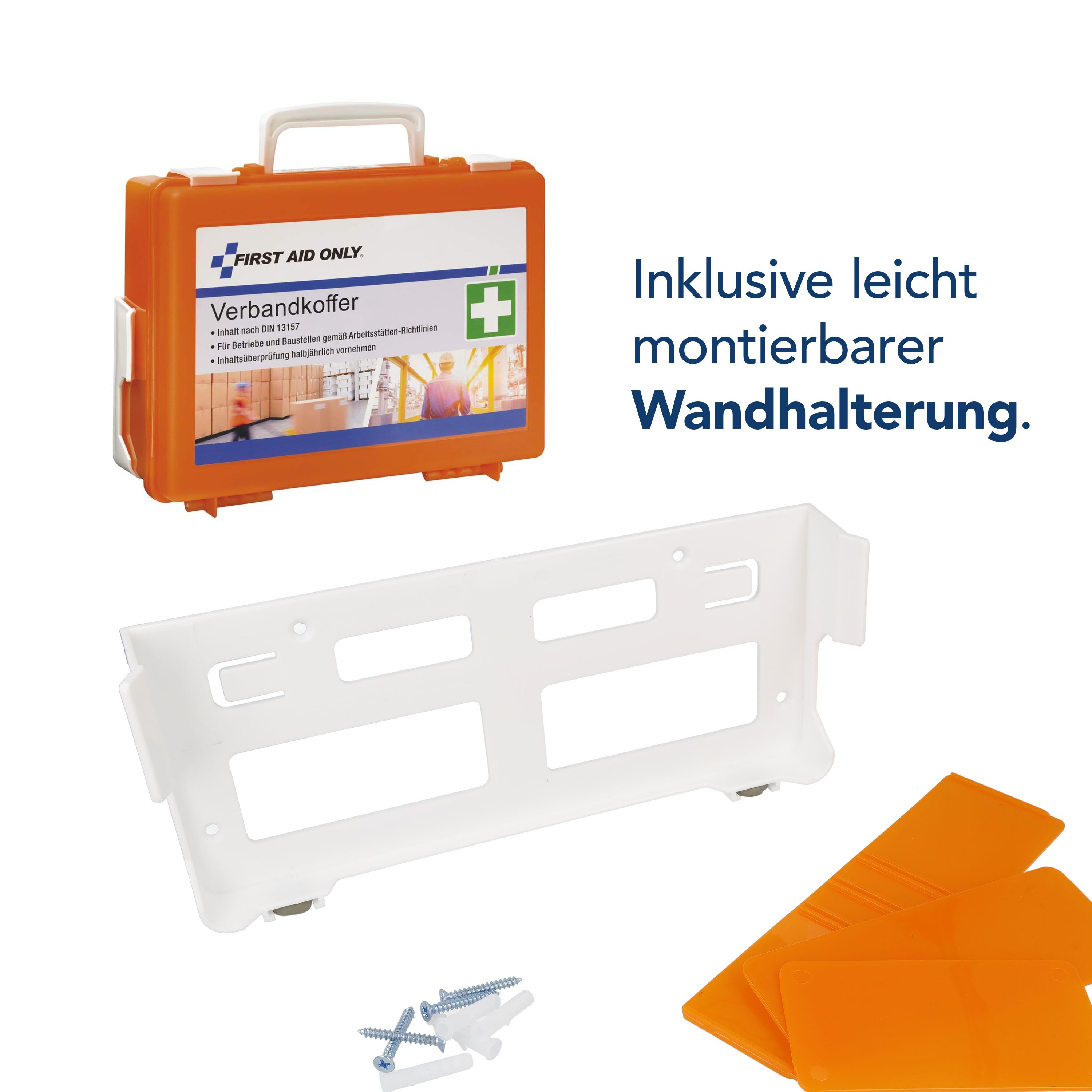First Aid Only Verbandkoffer DIN 13157 kompakt mit Wandhalterung