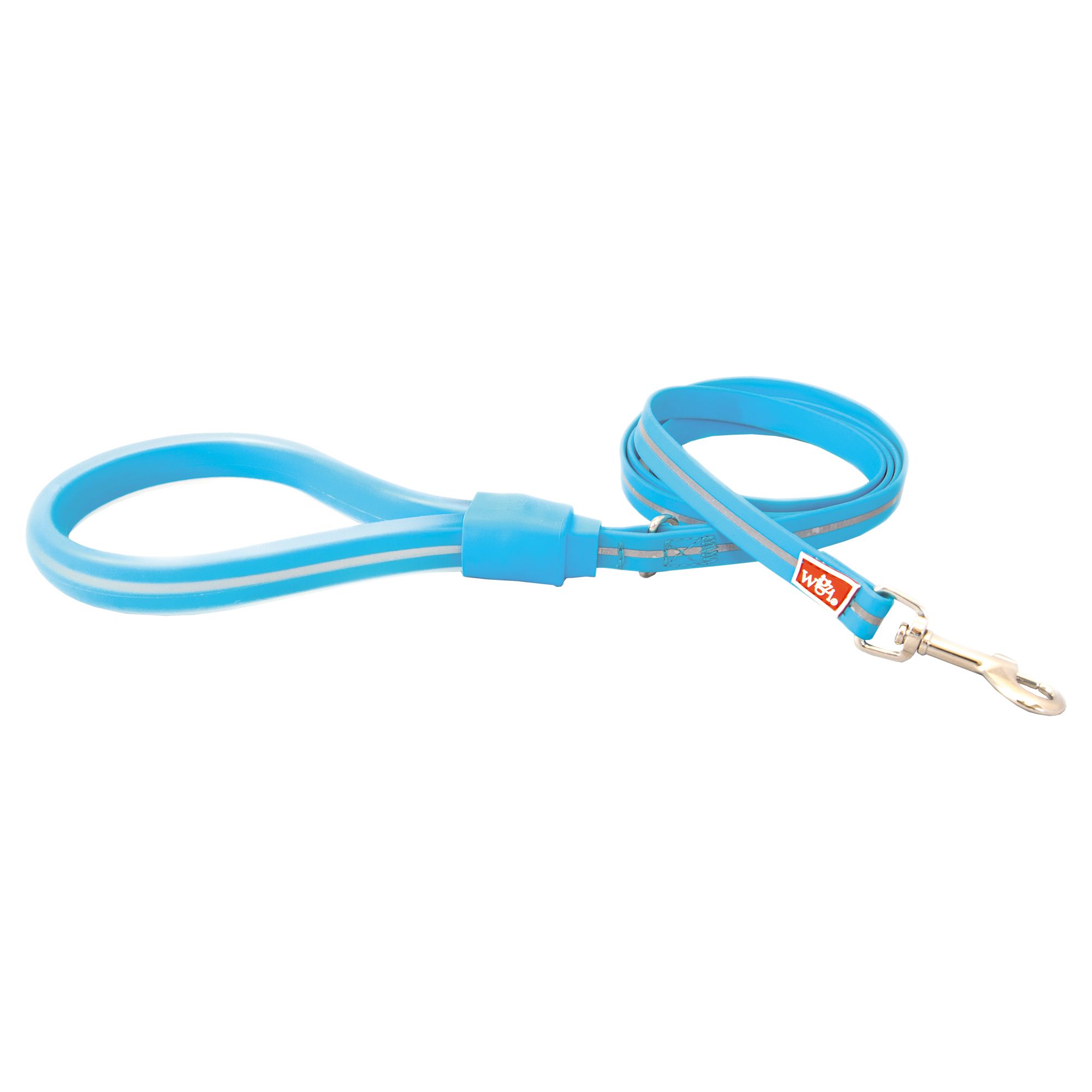 Hundeleine, blau, mit Reflexstreifen und Karabinerhaken. Marke Wigzi.