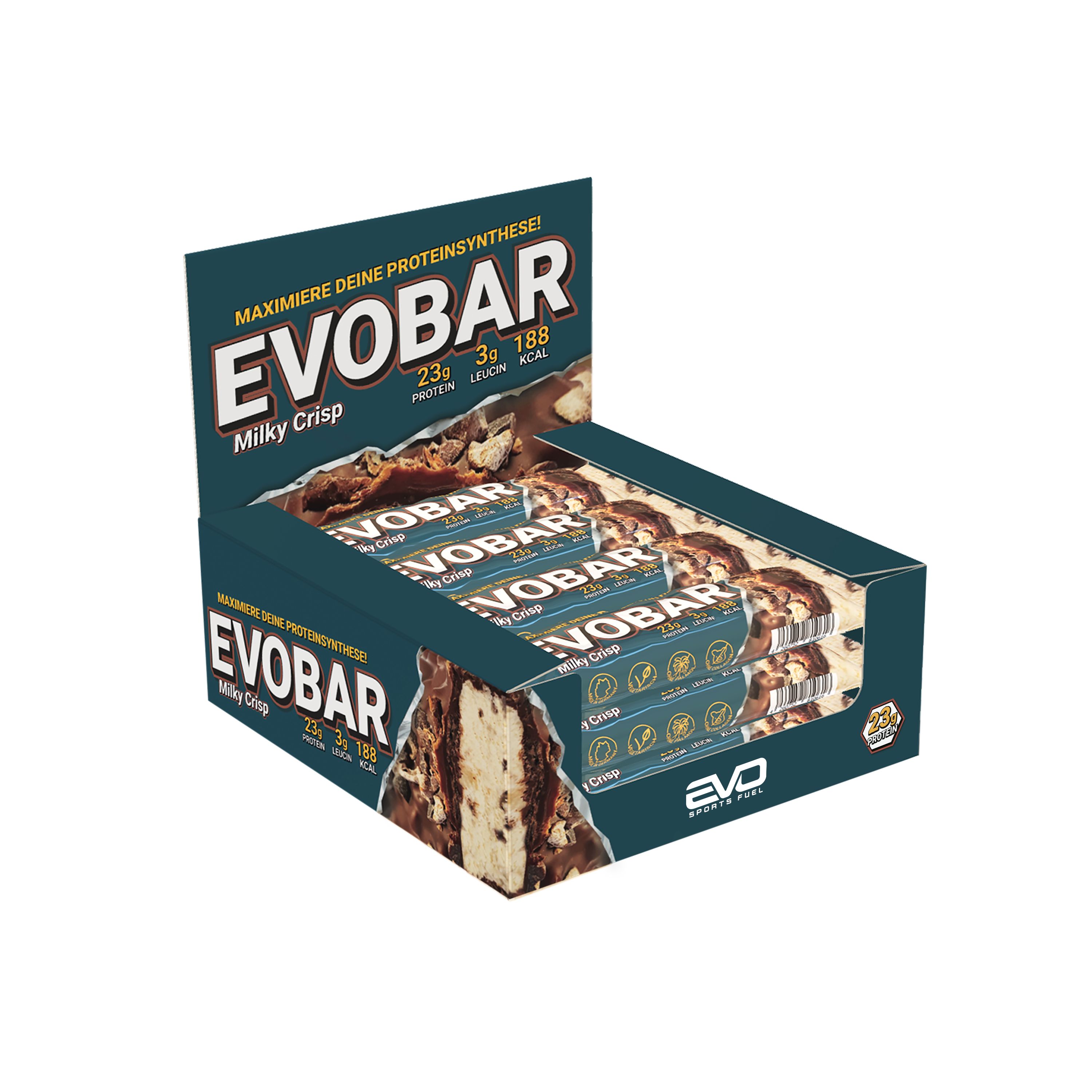 EVO Evobar Milky Crisp 12x60 g Riegel