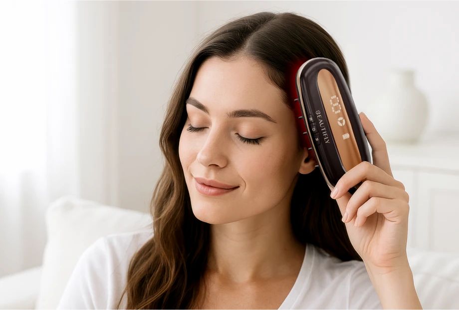 BEAUTIFLY Multifunktionaler Haarwuchs-Kamm dark