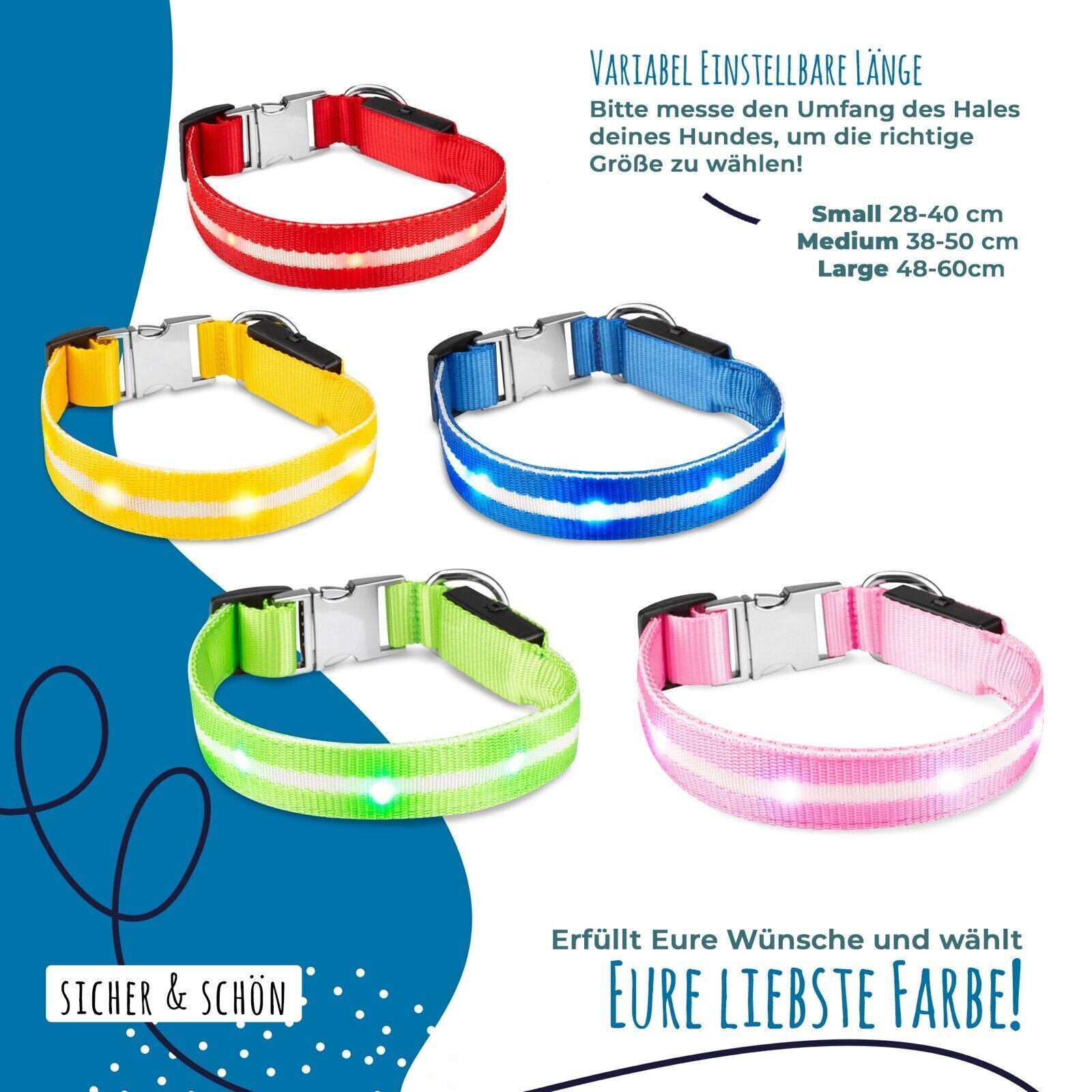 PETSATION Leuchthalsband  + Leine