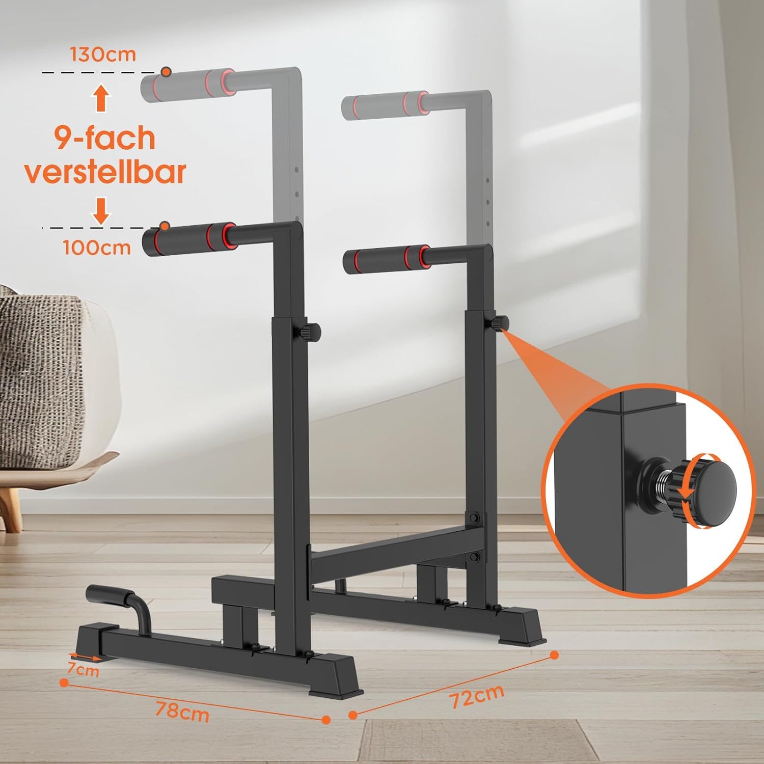 DH FitLife höhenverstellbar Dip Station