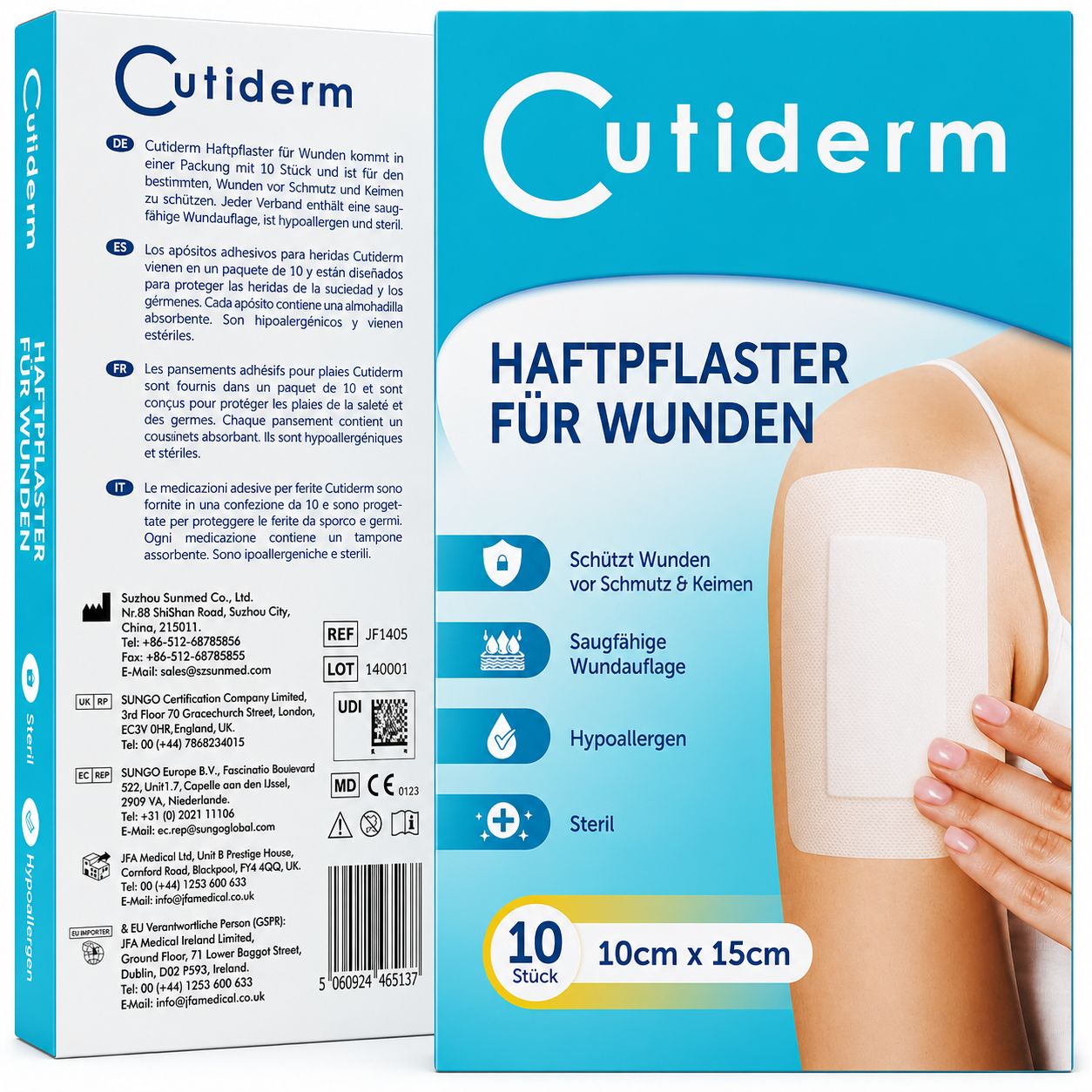 Bendaggio autoadesivo per ferite 10 x 15 cm Cutiderm