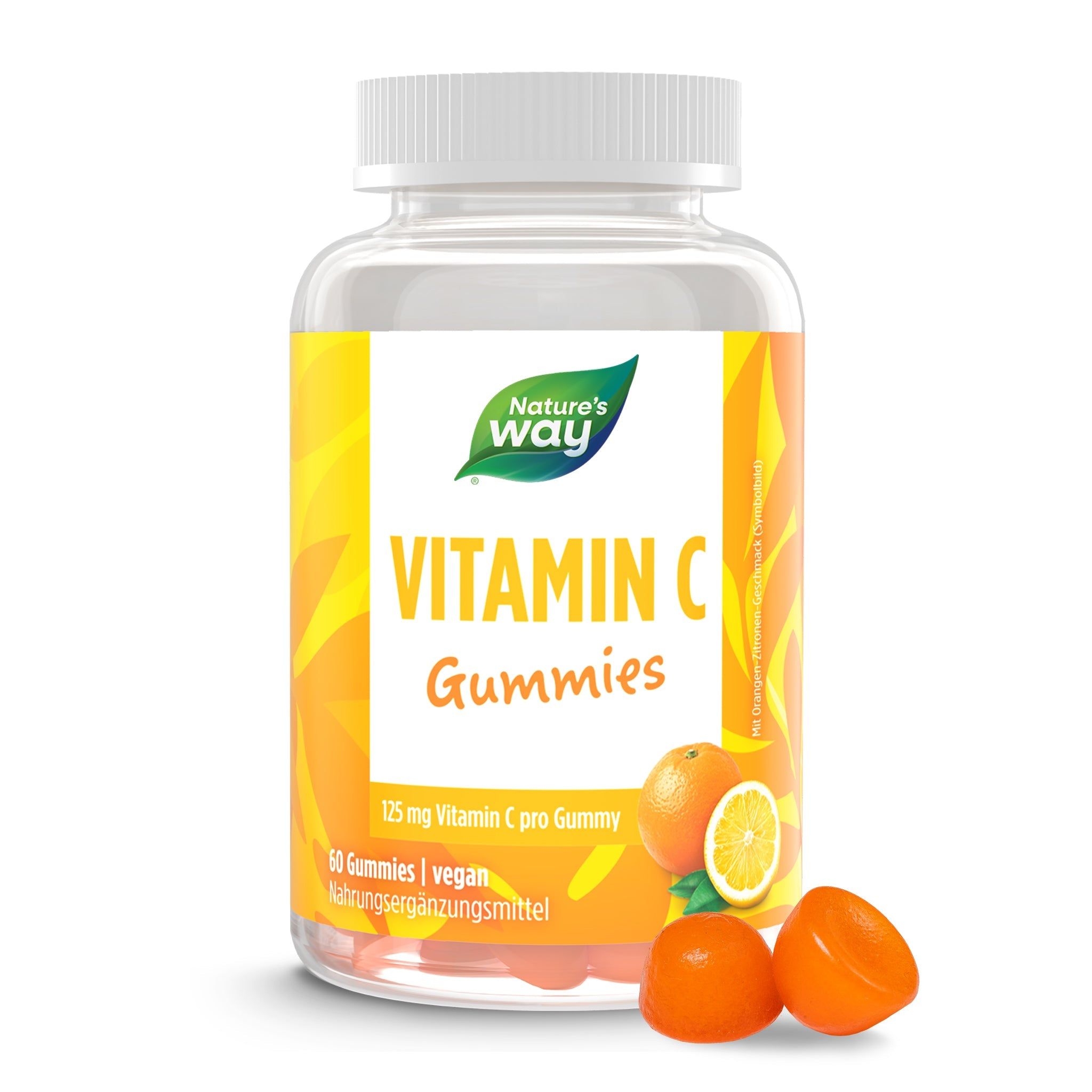 Vitamin C Gummibärchen I 125 mg hochdosiertes Vitamin C I Zitrus-Geschmack I vegan I 60 Stk