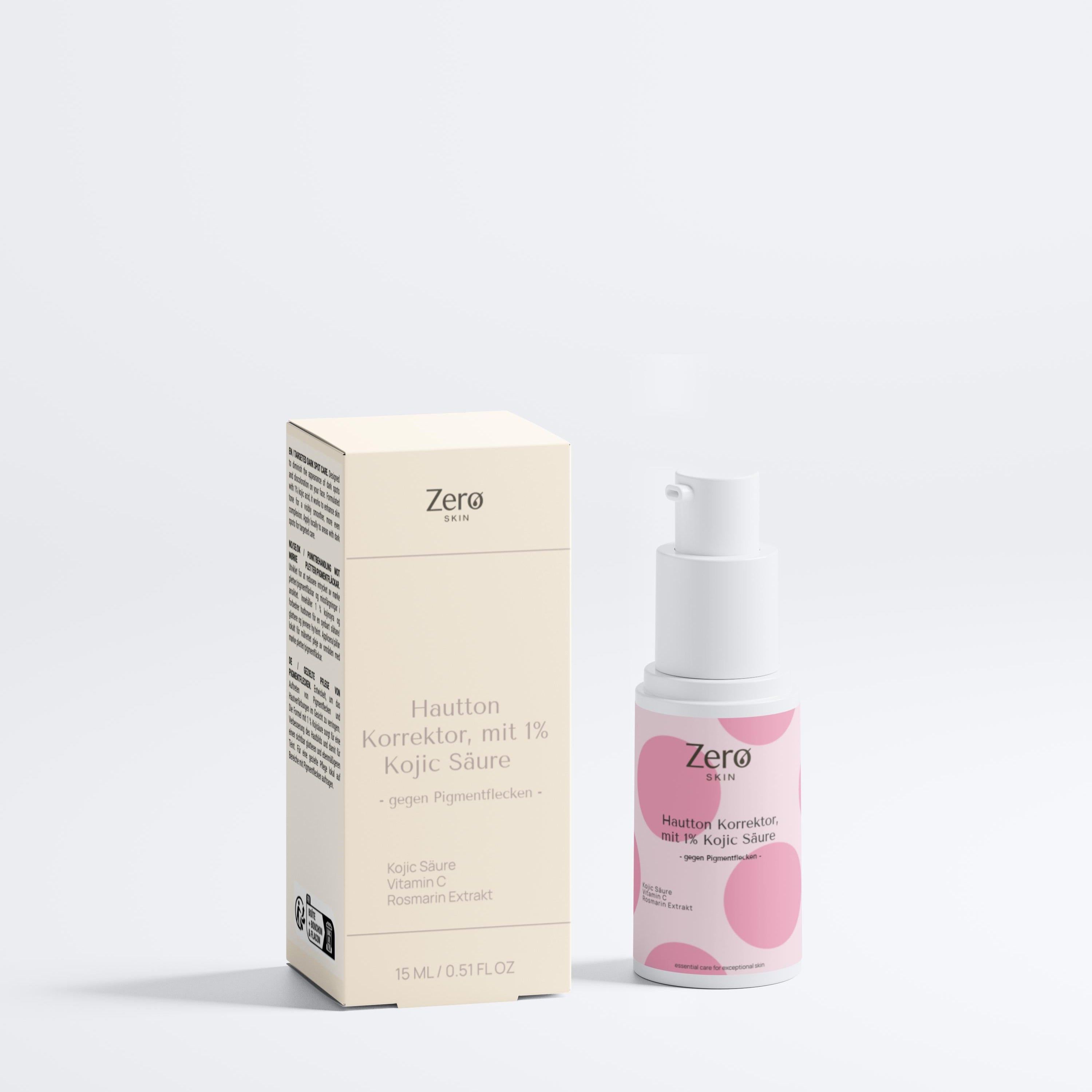 Zero Skin Hautton Korrektor mit 1% Kojic Säure, ausgleichend bei Pigmentierung, für reife Haut