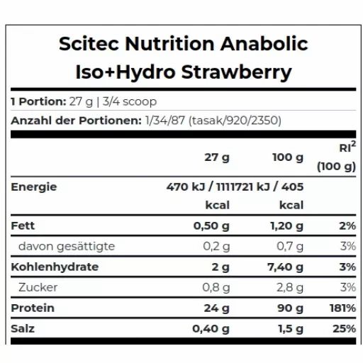 Scitec Anabolic Iso+Hydro - Erdbeere 920 g Pulver zur Herstellung einer Lösung zum Einnehmen