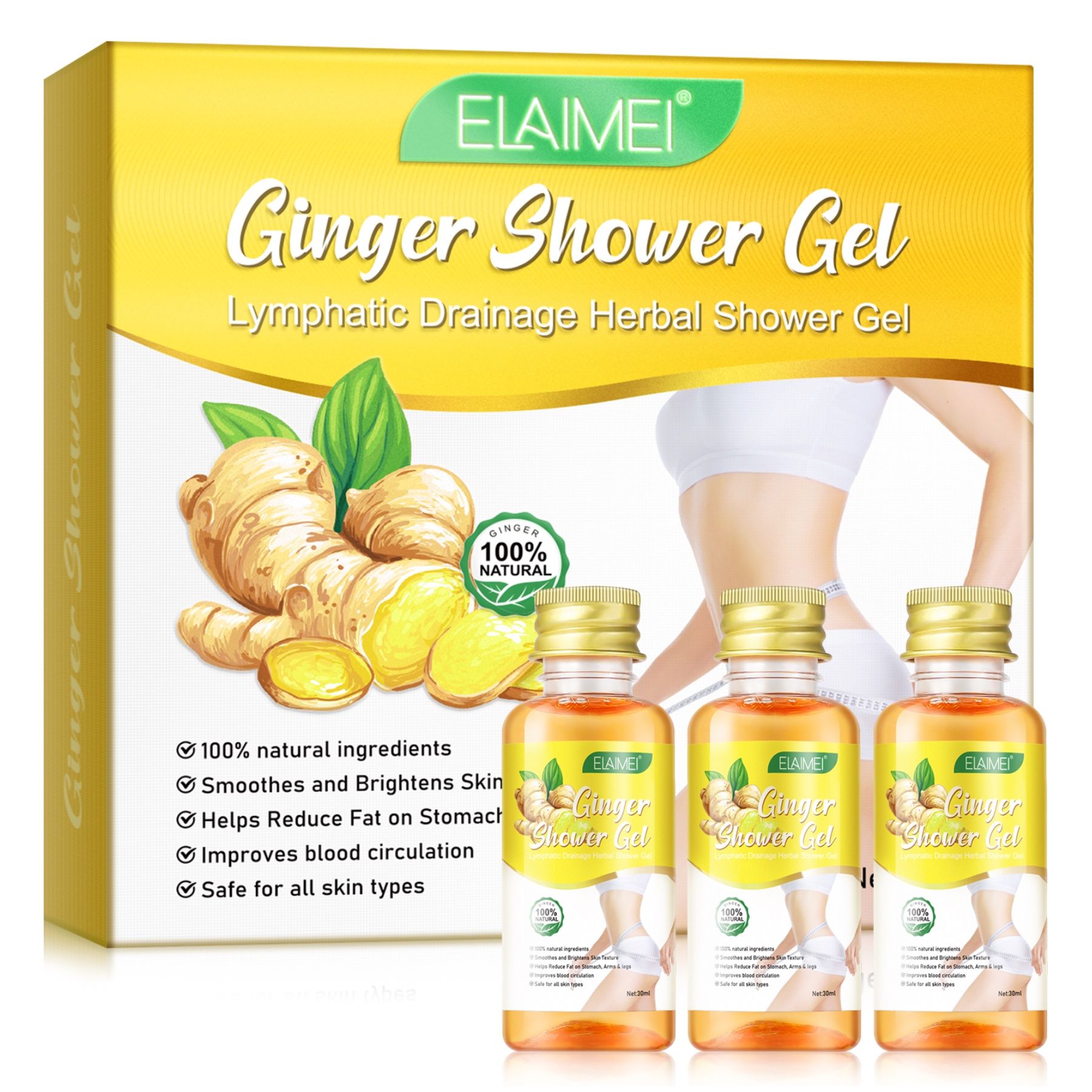 P-Beauty Ingwer Duschgel für Lymphdrainage und Körperpflege mit Rosmarin 1x90 ml