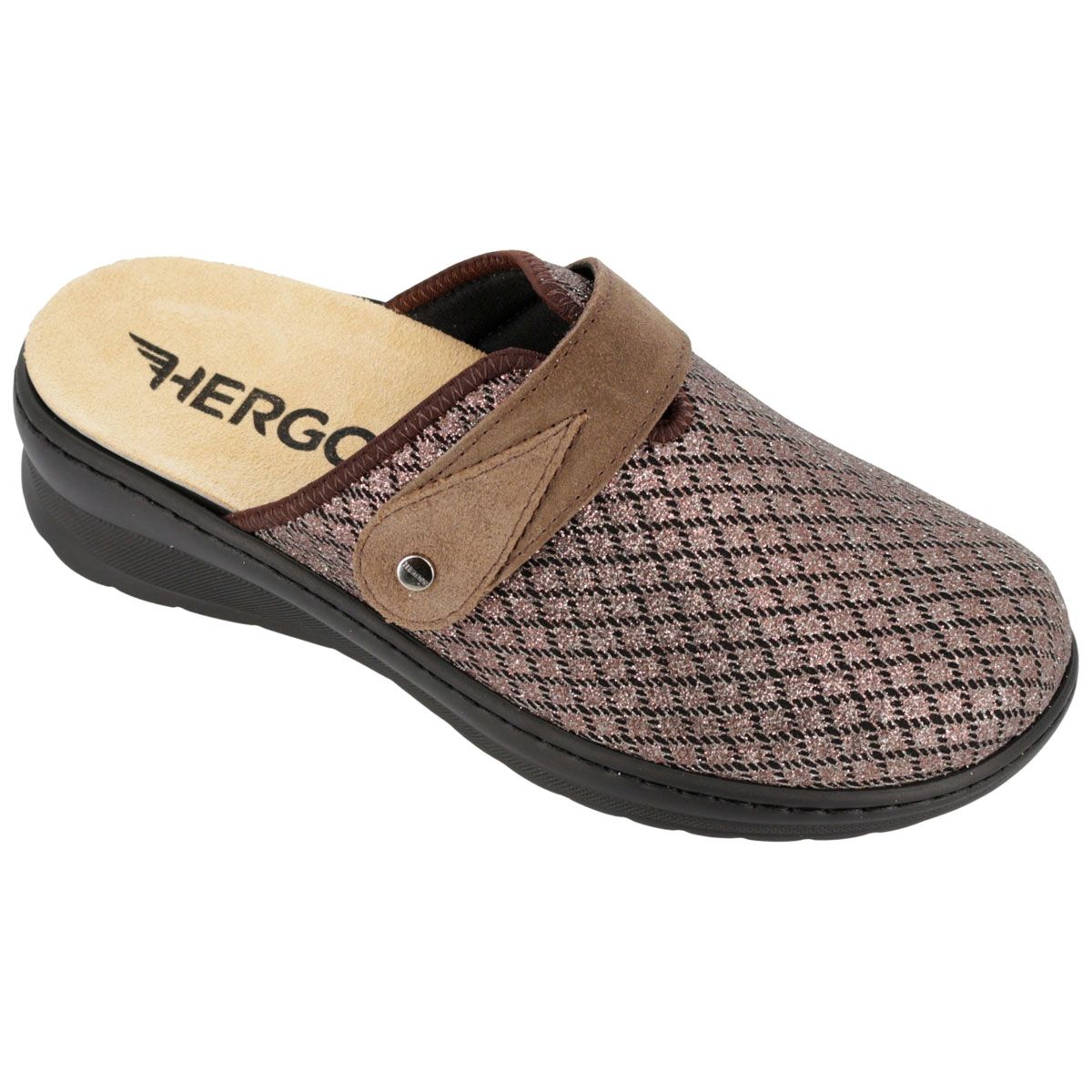 Hergos H3504 - Sabot comfort in pelle e tessuto elasticizzato con plantare estraibile