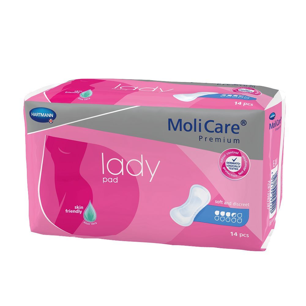 MoliCare Premium lady pad 3,5 Tropfen, Inkontinenzeinlage für Frauen bei Blasenschwäche, Aloe Vera