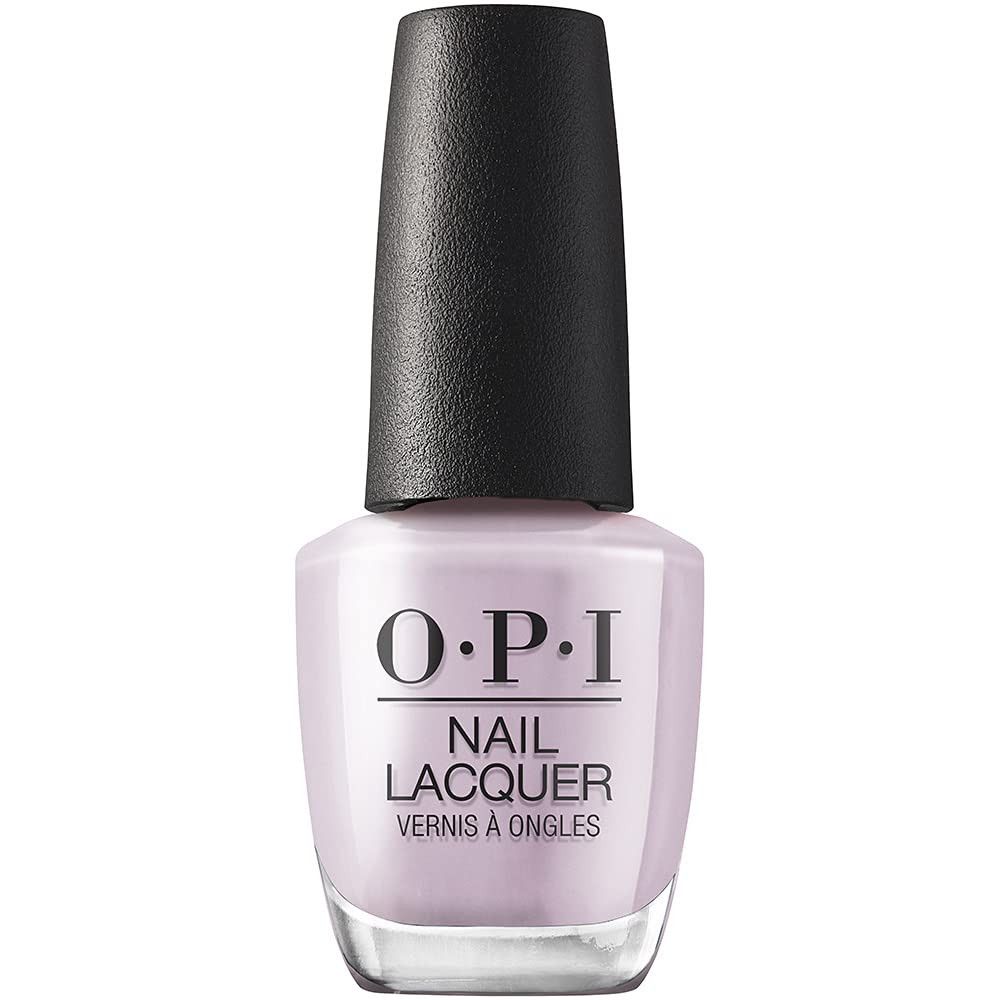 OPI Nagellacke Flasche, hellvioletter Lack, schwarzer Deckel. Schriftzug.