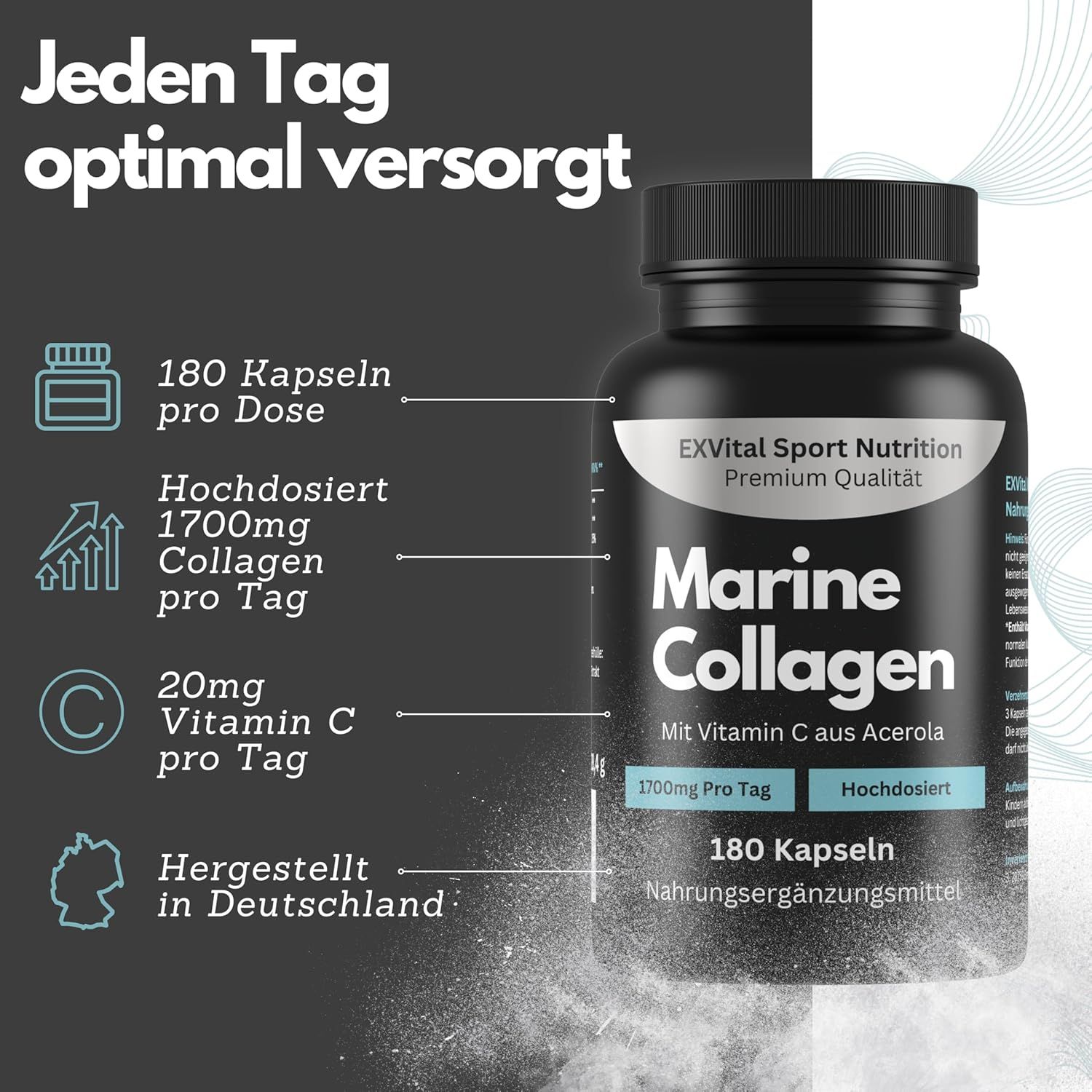 EXVital® Marine Collagen Kapseln mit Vitamin C