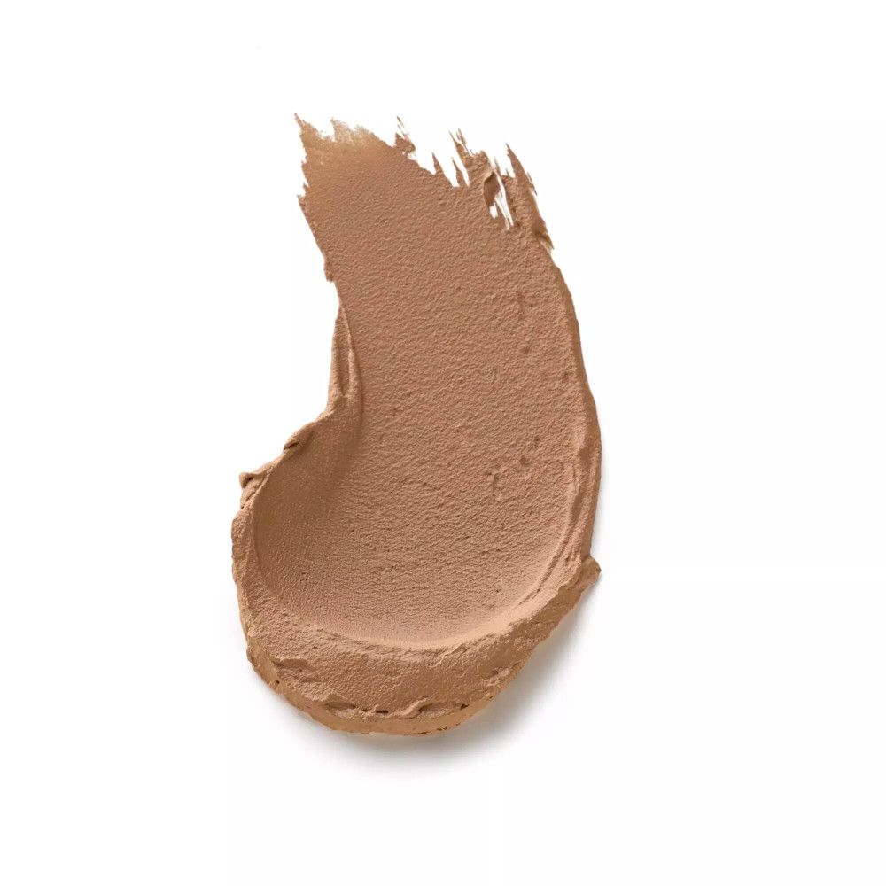Heller, brauner Farbstrich. Mousse-Textur auf weißem Hintergrund. Keine Verpackung oder Produktname sichtbar.