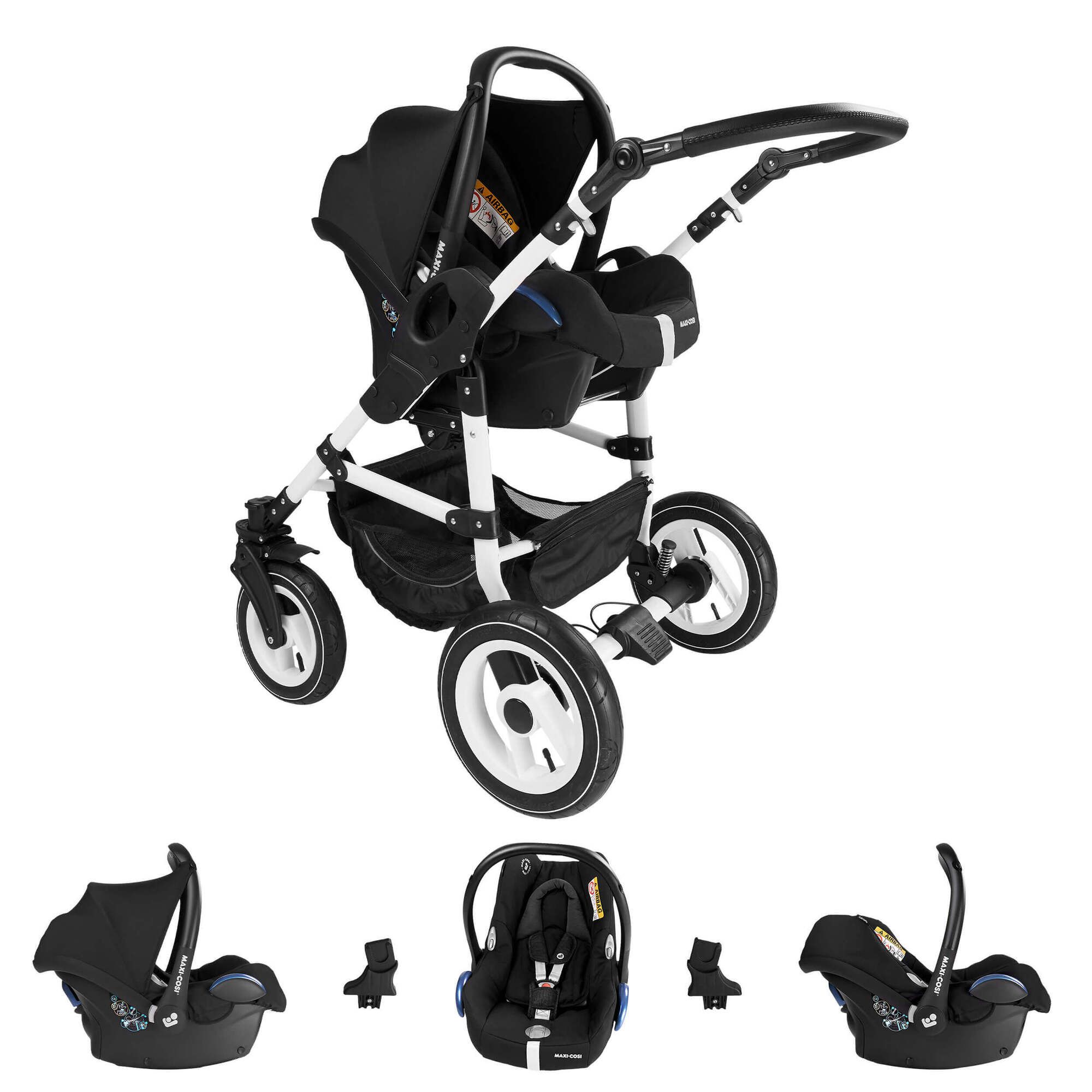 Bebebi Paris 3 in 1 Kinderwagen Set mit Original Maxi Cosi, Luft Élysée