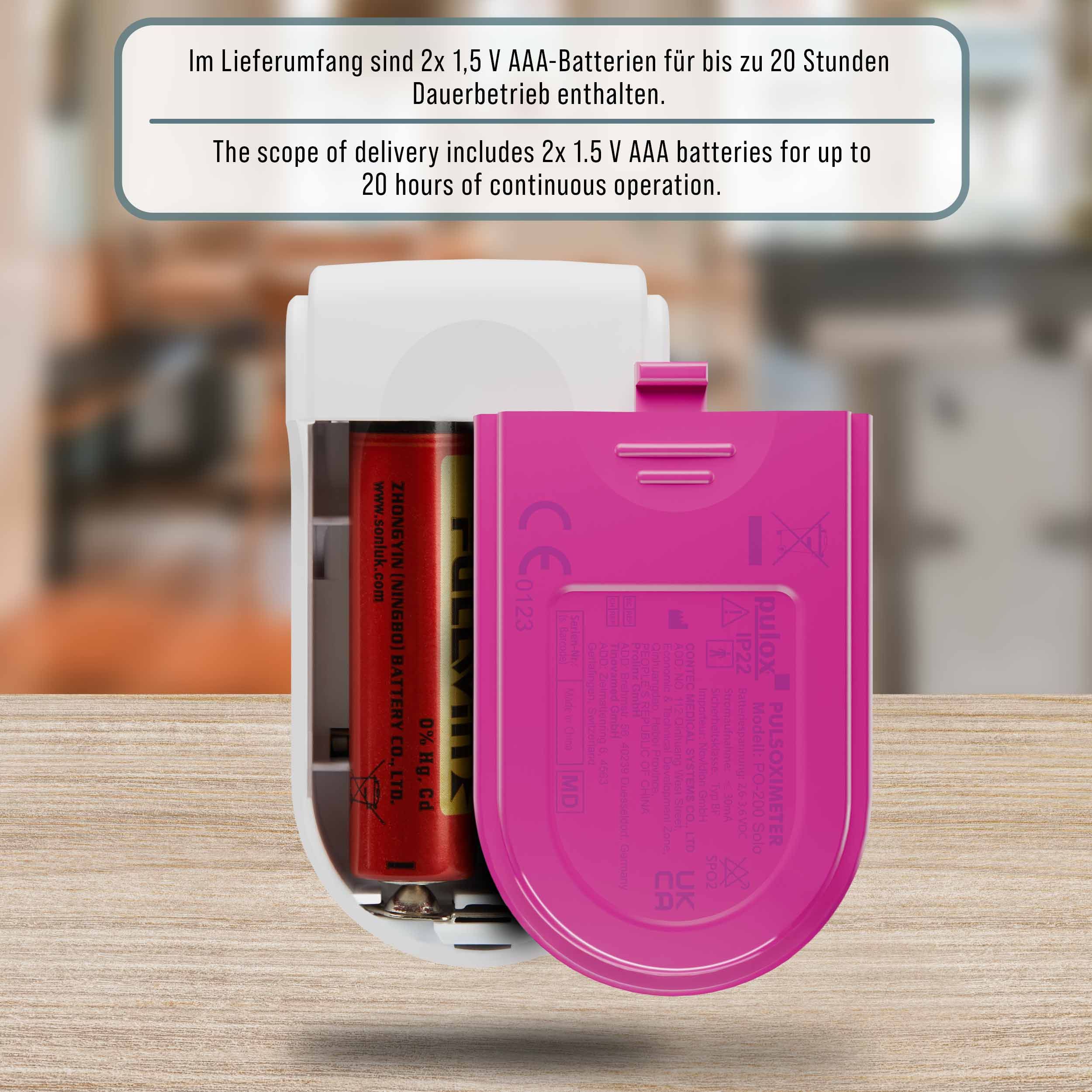 Pulox PO-200 Solo - Finger-Pulsoximeter in Pink