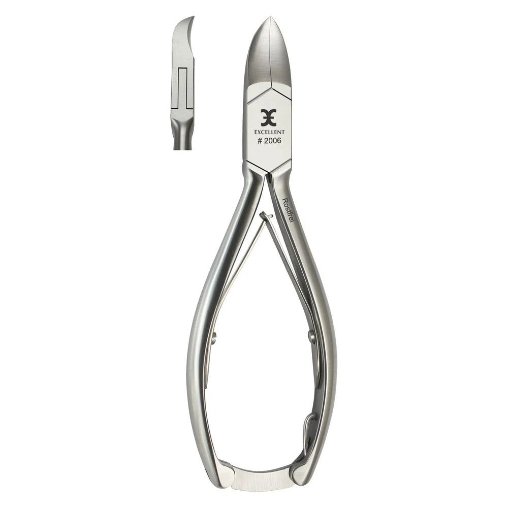Nagelzange aus Metall. Mit dem Schriftzug "EXCELLENT #2006". Zusätzliche Detailansicht der Schneide.