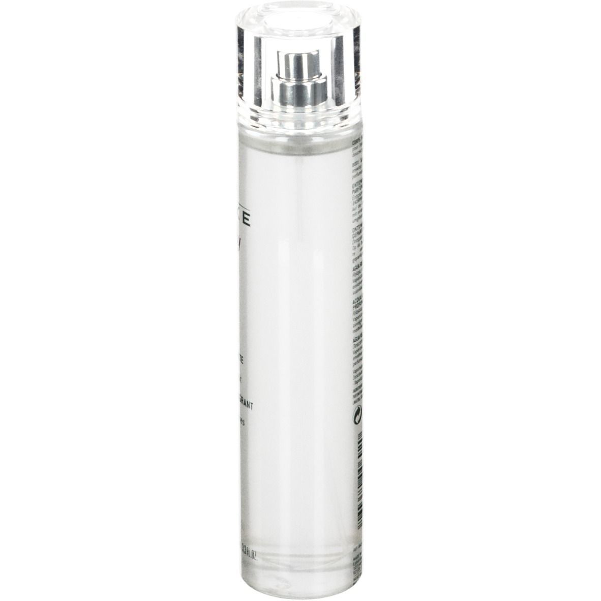NUXE body Duftspray. Transparente Flasche mit Zerstäuber. Aufschrift und Text auf der Rückseite. Klarer Inhalt.