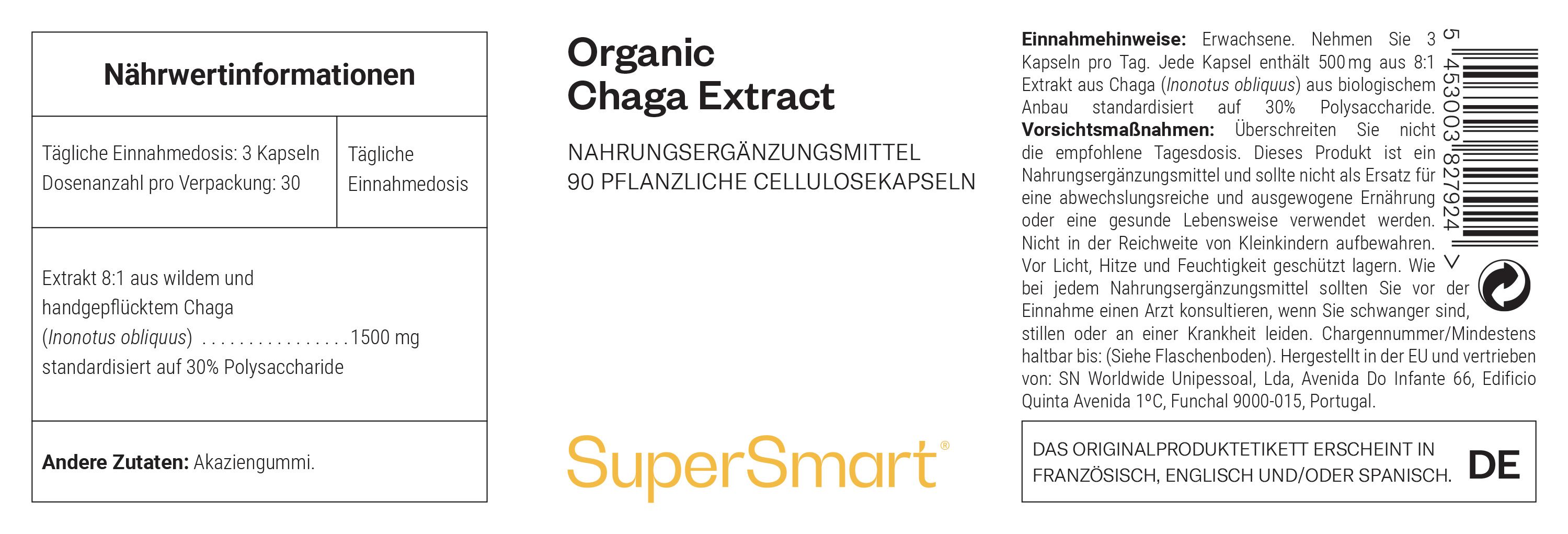 Organic Chaga Extract - SuperSmart