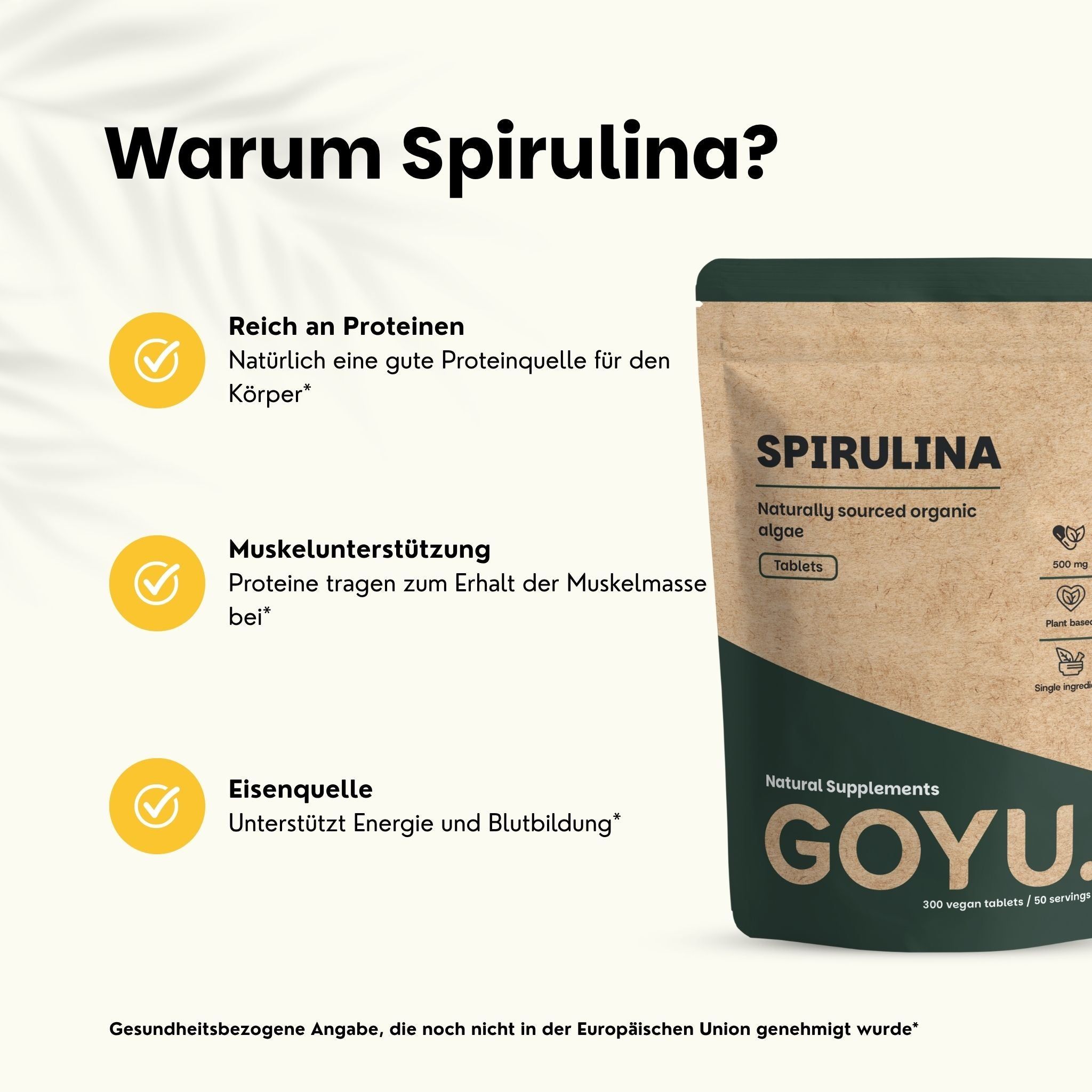 Bio-Spirulina-Tabletten: 100% natürlich, vegan, biologisch, auf Algen basierend.