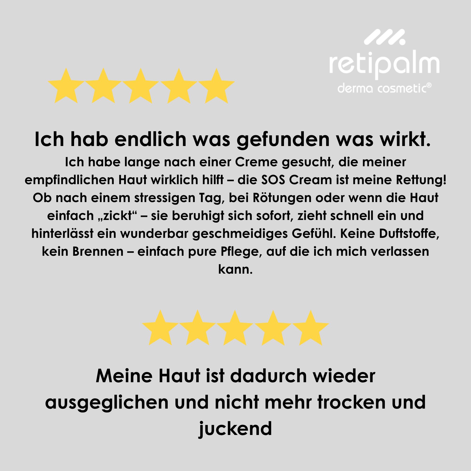 Kundenbewertungen für Retipalm Produkte.
