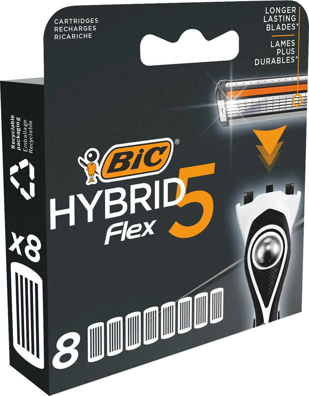 BIC Rasierklingen für Herren Rasierer Hybrid 5 Flex