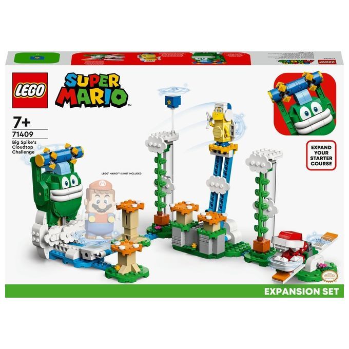 Set di espansione LEGO Super Mario. Include personaggi e elementi di costruzione. Confezione con nome del prodotto, età consigliata e logo.