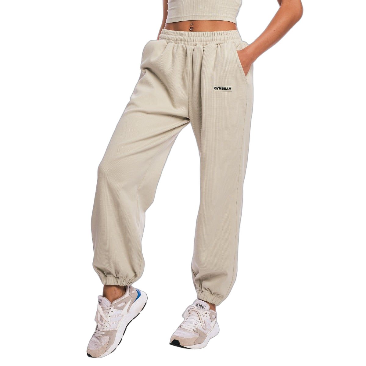 GymBeam Jogginghose Damen oversized mit hoher Taille Grey
