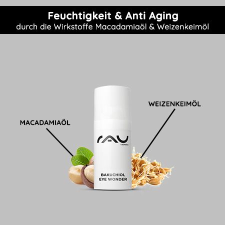 RAU Cosmetics Anti Aging Augencreme Bakuchiol Eye Wonder 15 ml - Reichhaltige Creme für die Augen