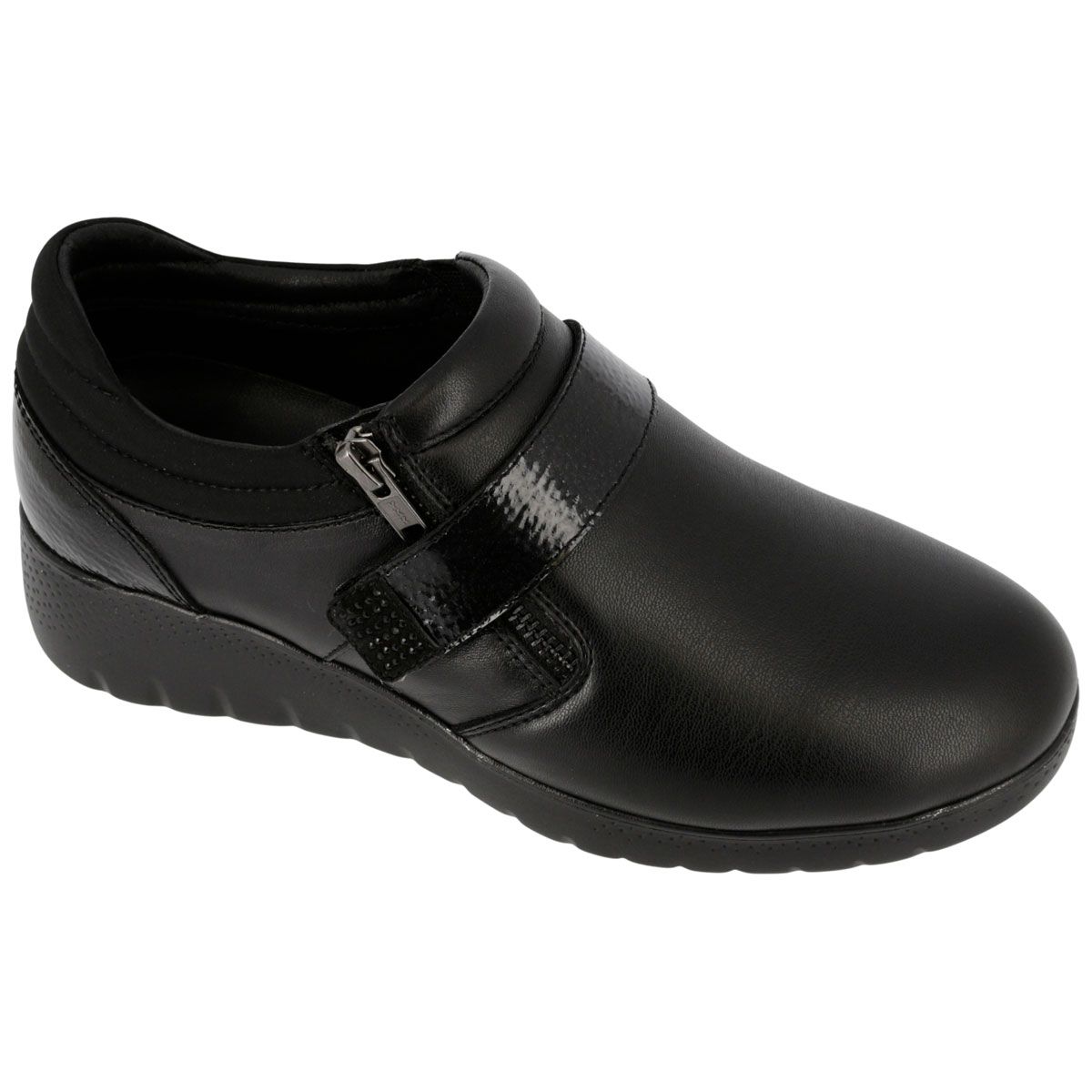 Hergos H8522 - Scarpa donna Comfort in pelle e tessuto elasticizzato con plantare estraibile