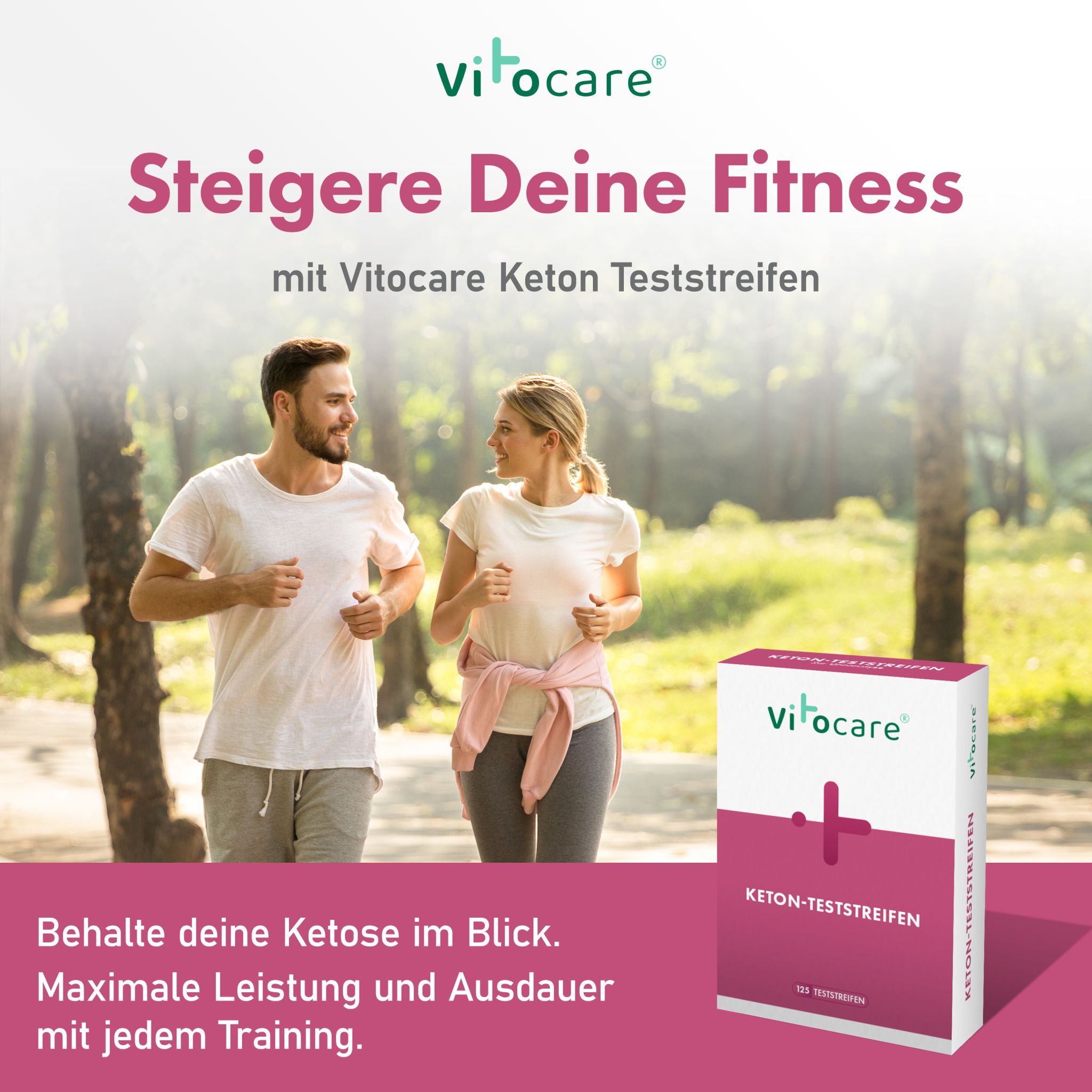 Vitocare Keton & Keto Teststreifen | Ketose Selbsttest | Großpackung