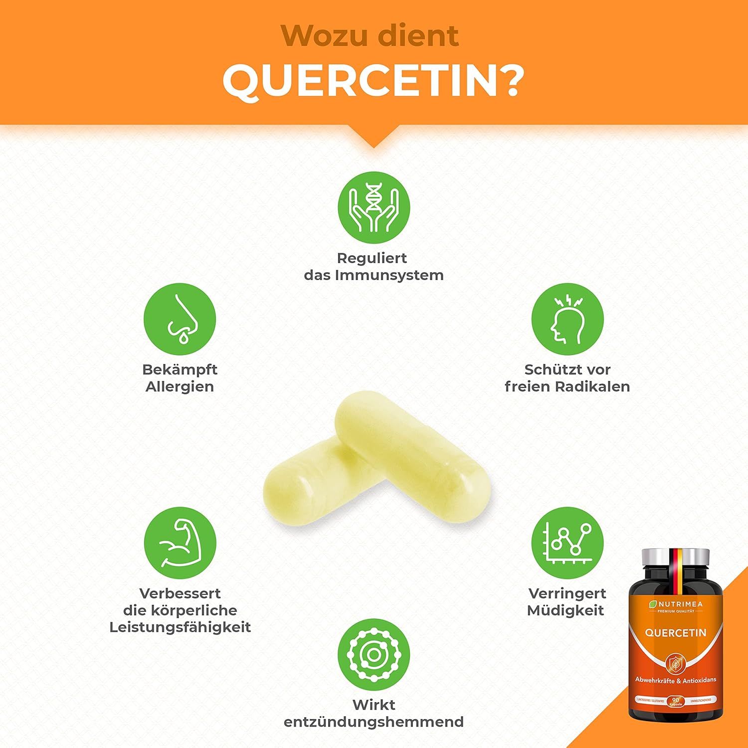 Nutrimea QUERCETIN mit Bromelain + Vitamin C Kapseln