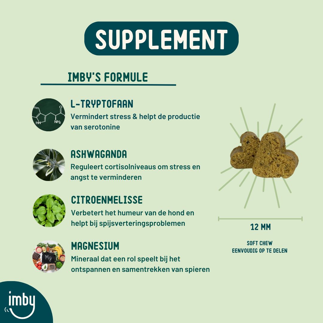 Imby Calming - Beruhigende Kausnacks für Hunde mit L-Tryptophan und Melisse
