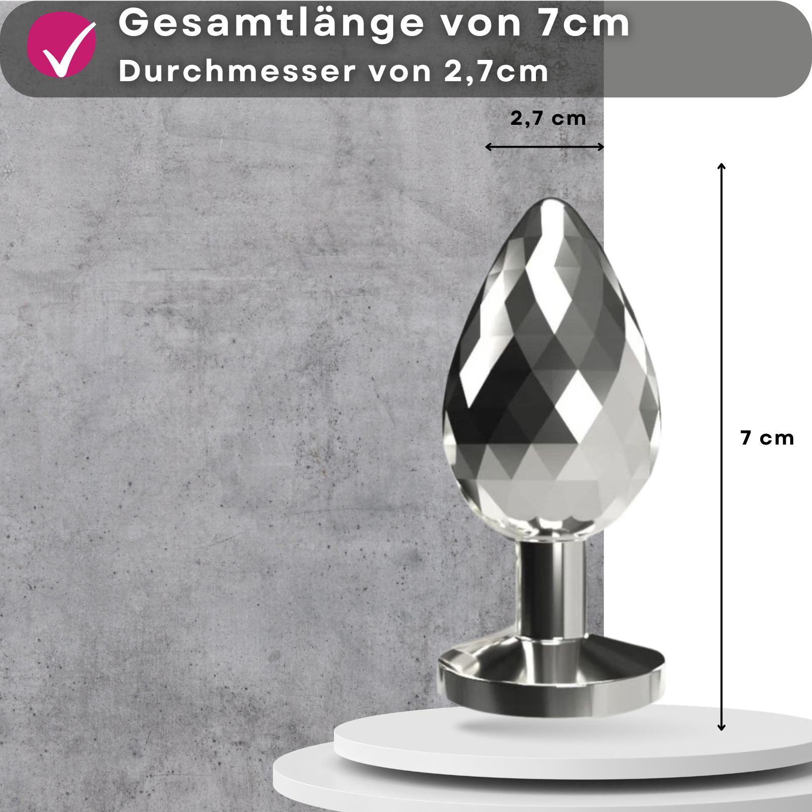 Analplug aus Metall mit Zierstein S - Lovelyness
