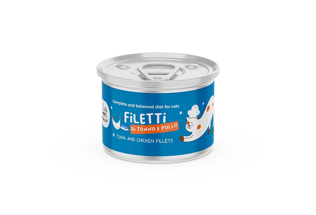 HYGGEDOG - Filetti di Tonno e Pollo  Alimento completo per gatti - 1 scatoletta