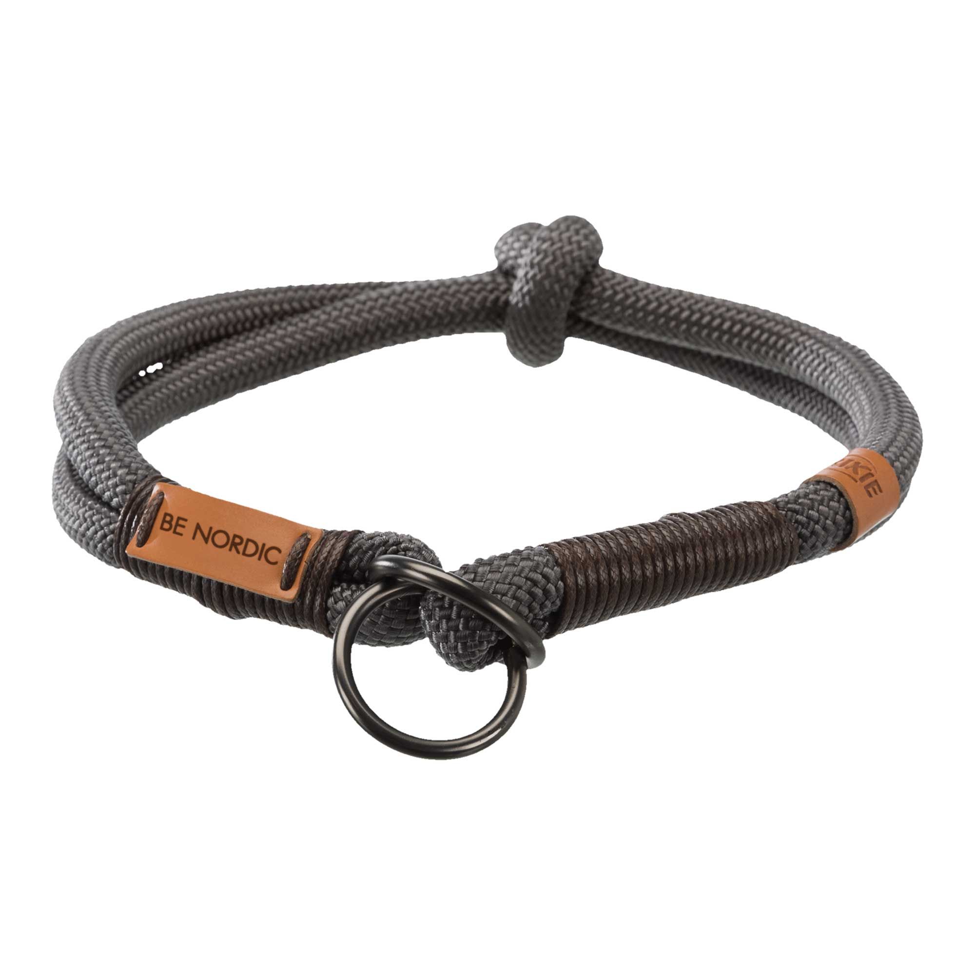 Zugstop Halsband BE Nordic - Grau mit Braun - Größe M