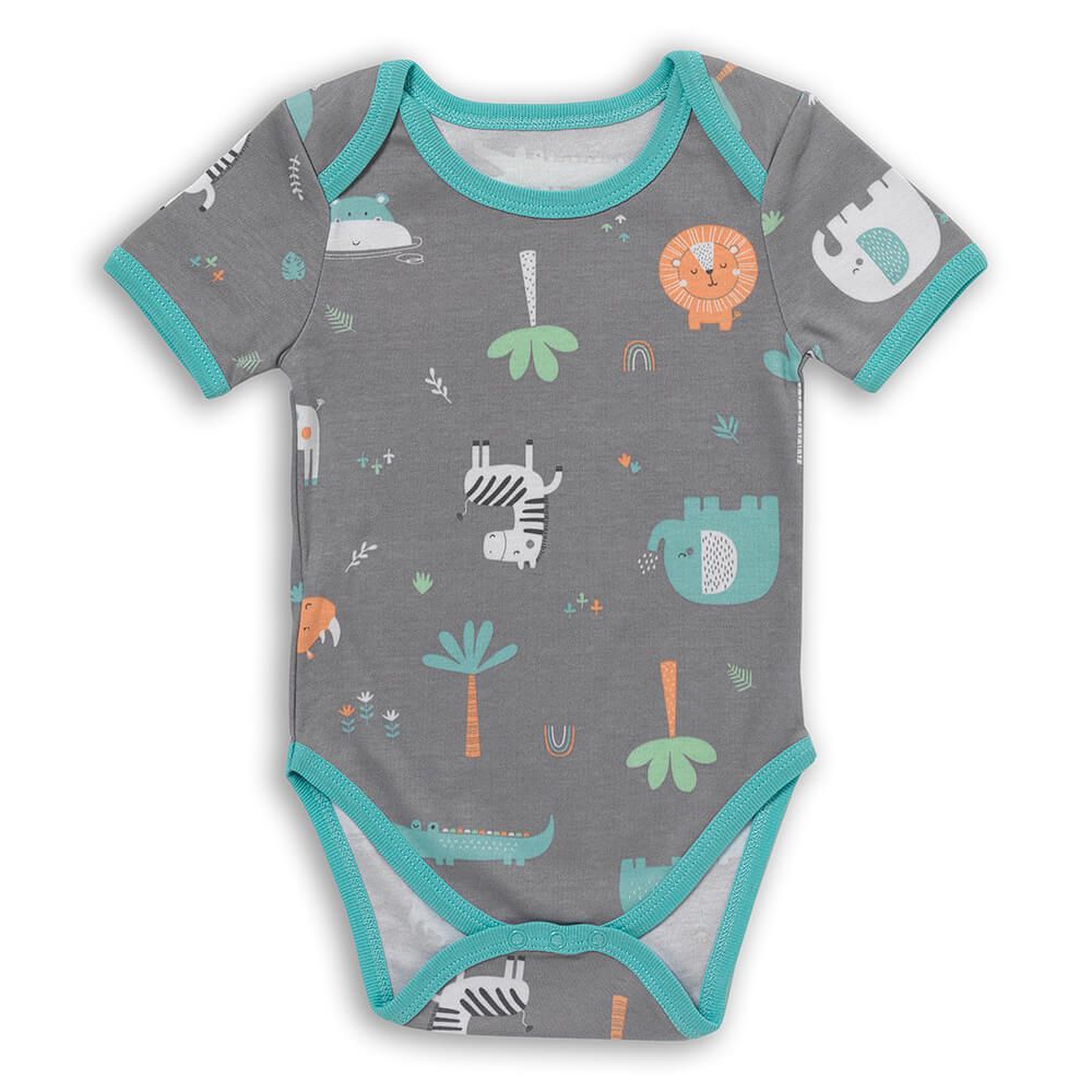 schlummersack Baby Body Kurzarm aus 100% Bio-Baumwolle Größe 86 Safari