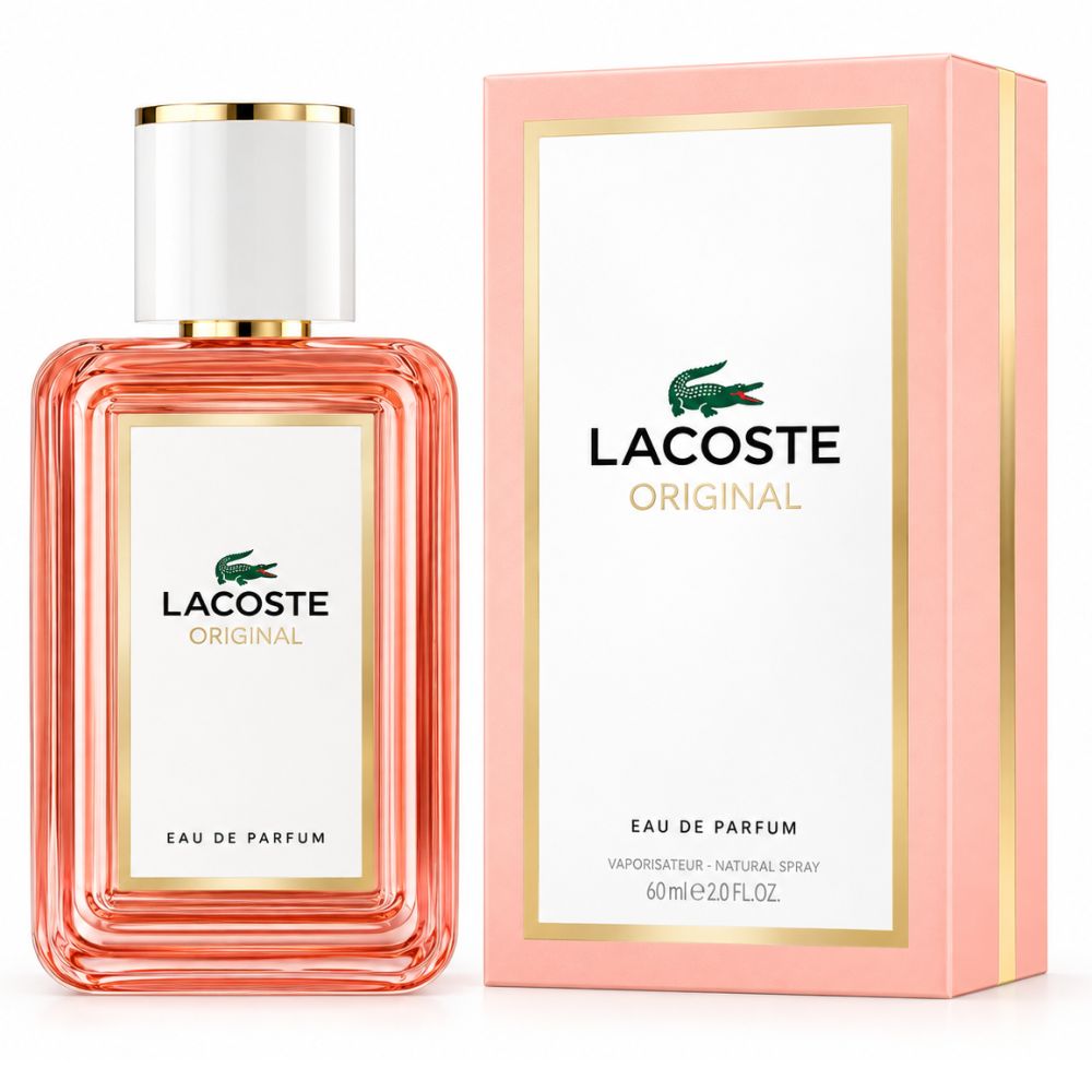 LACOSTE Original Femme Eau de Parfum Flakon und Schachtel.