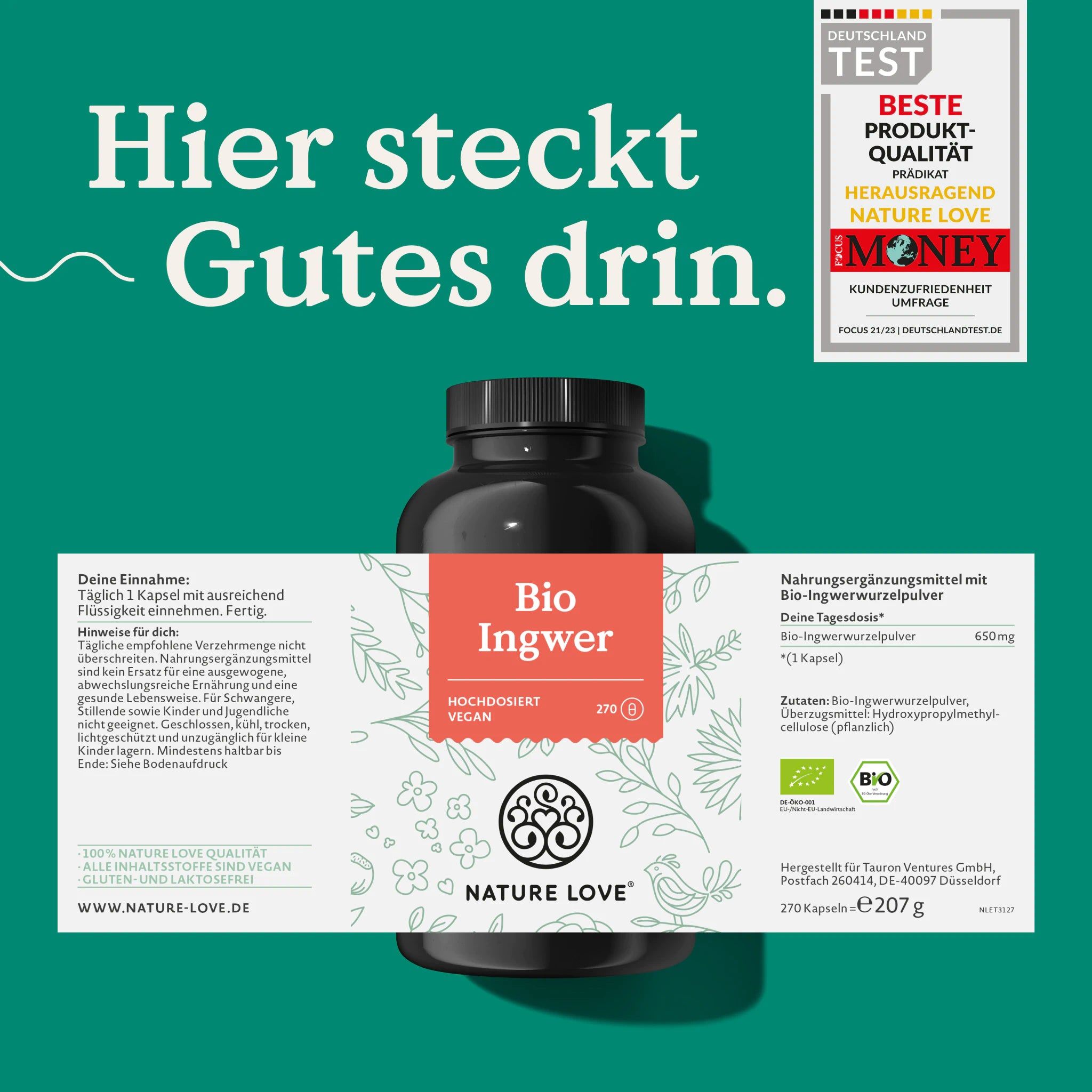 NATURE LOVE® Bio Ingwer Kapseln