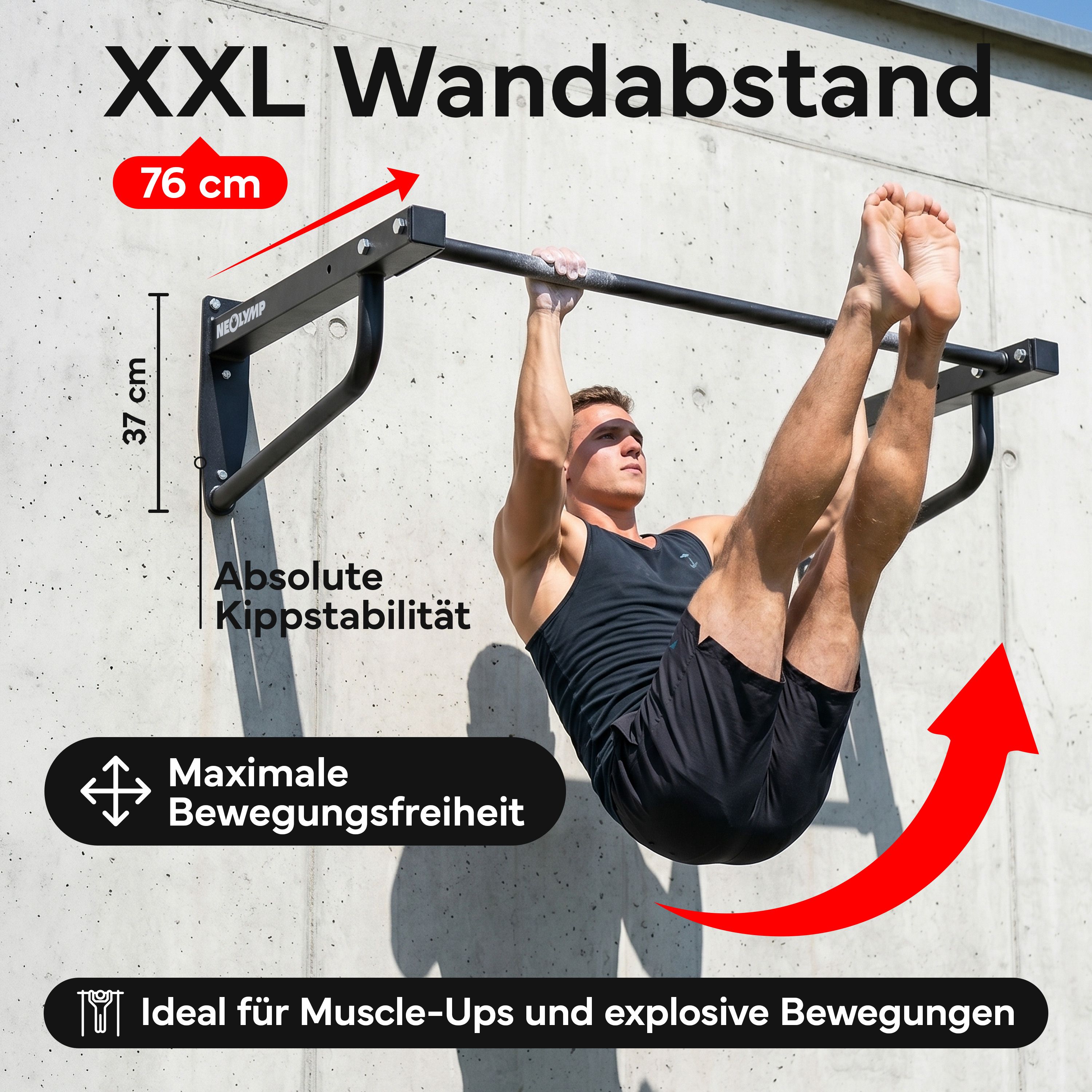 NEOLYMP Klimmzugstange für die Wandmontage