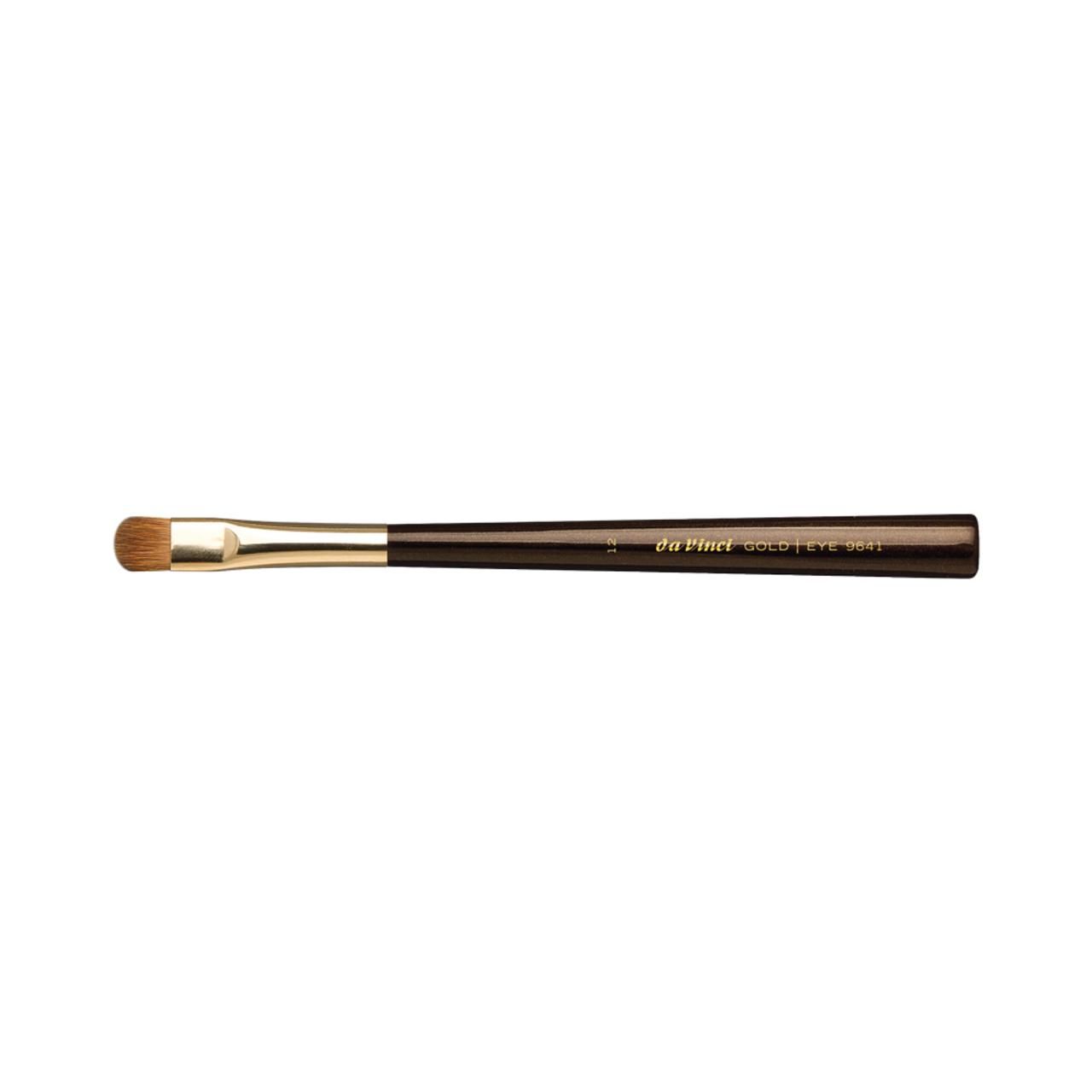 Goldener Lidschattenpinsel mit braunem Stiel. Aufschrift: Da Vinci GOLD EYE 3641.