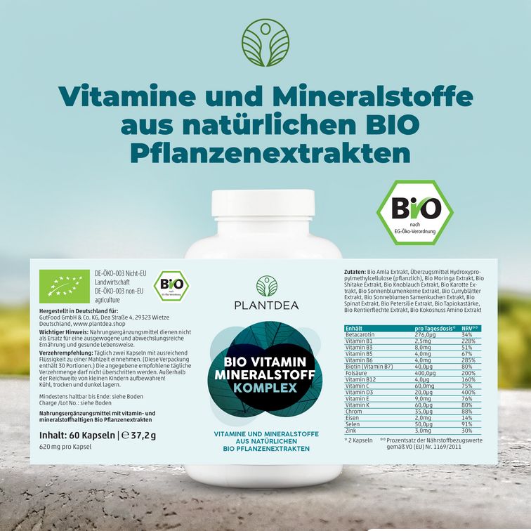 PlantDEA Bio Multivitamin Mineralstoff Komplex