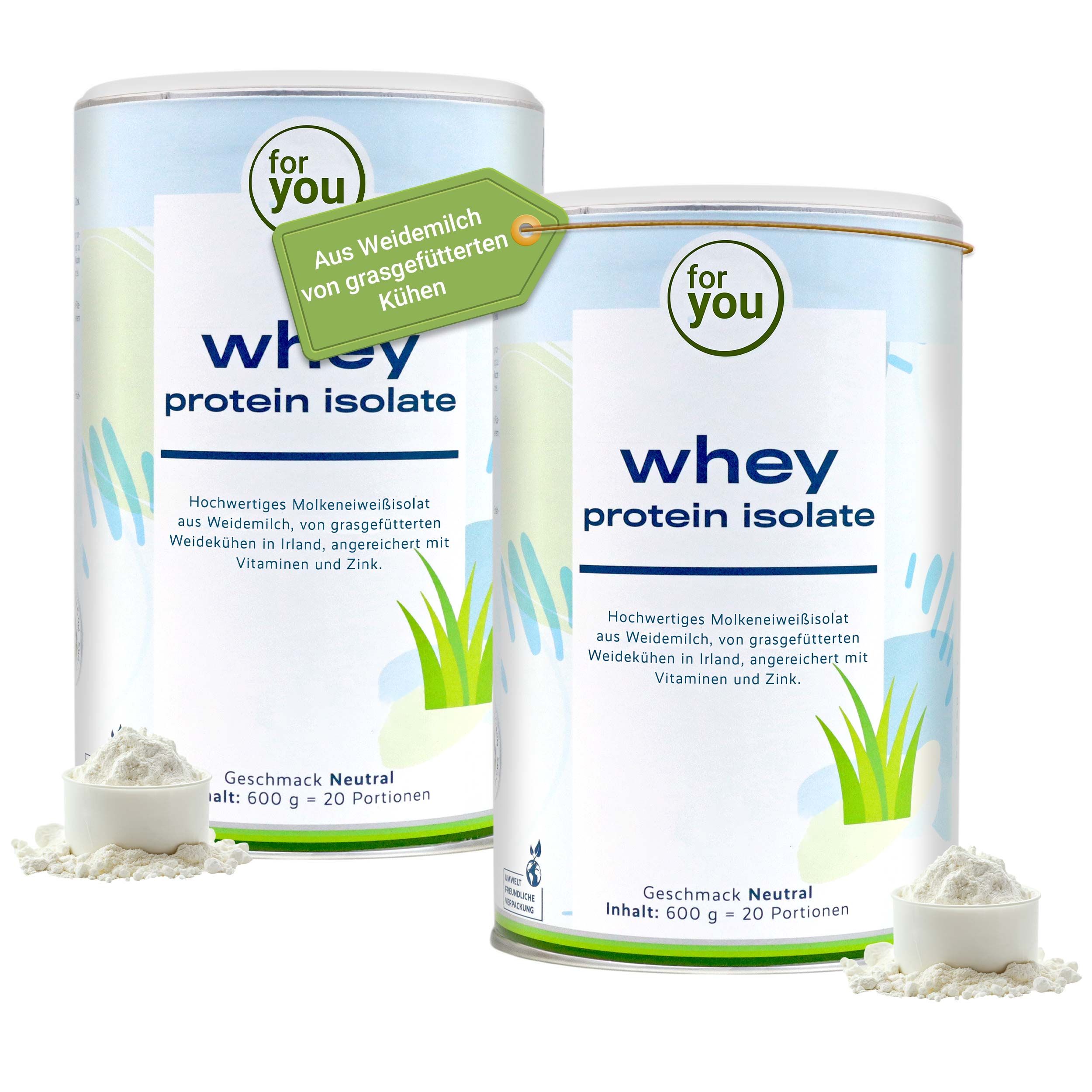 for you Whey Protein Isolate Doppelpack 1200 g Pulver