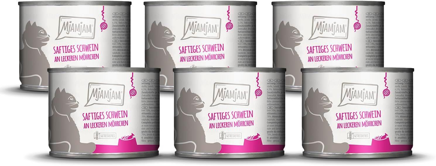 MjAMjAM - saftiges Schwein an leckeren Möhrchen 6x200 g Futter